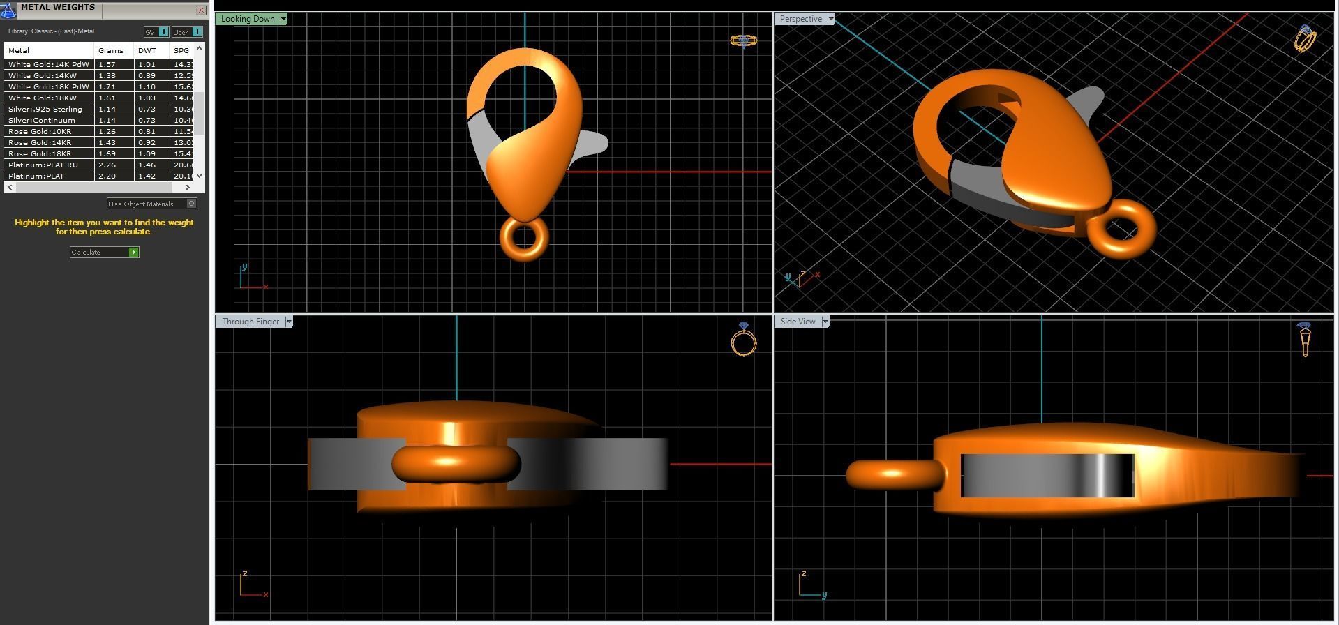 jewelry lock 12x8mm Carabine 3D print model  3D print model_6