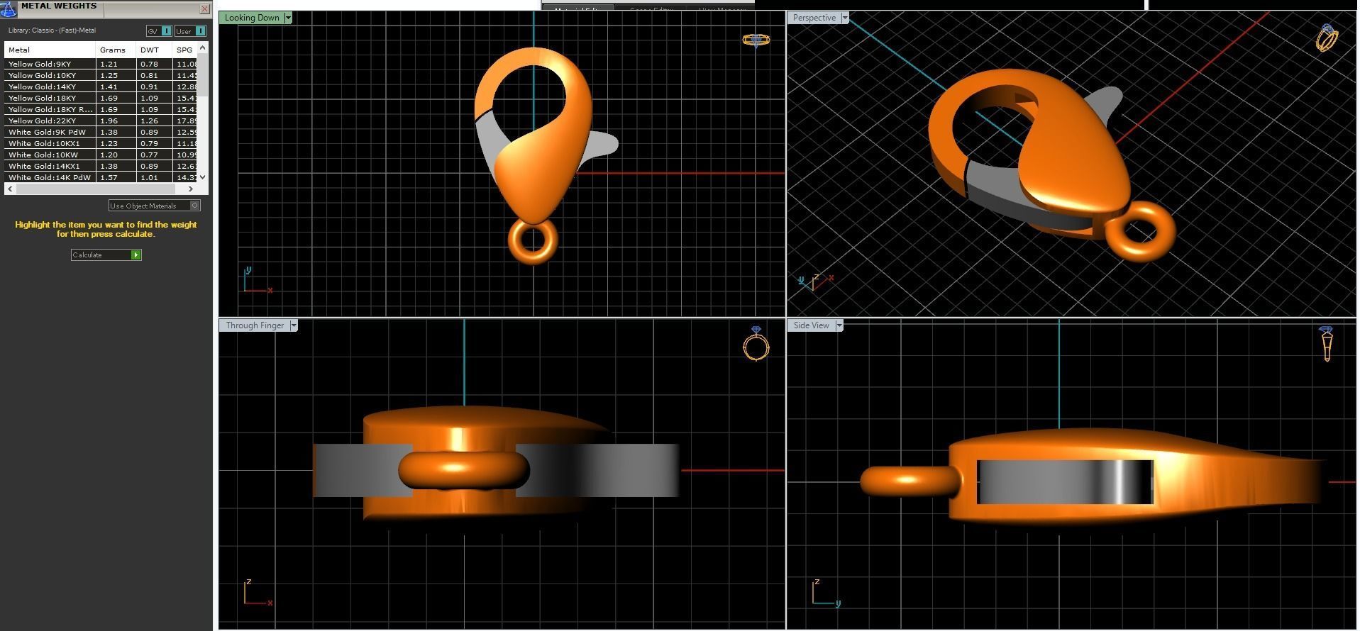 jewelry lock 12x8mm Carabine 3D print model  3D print model_5