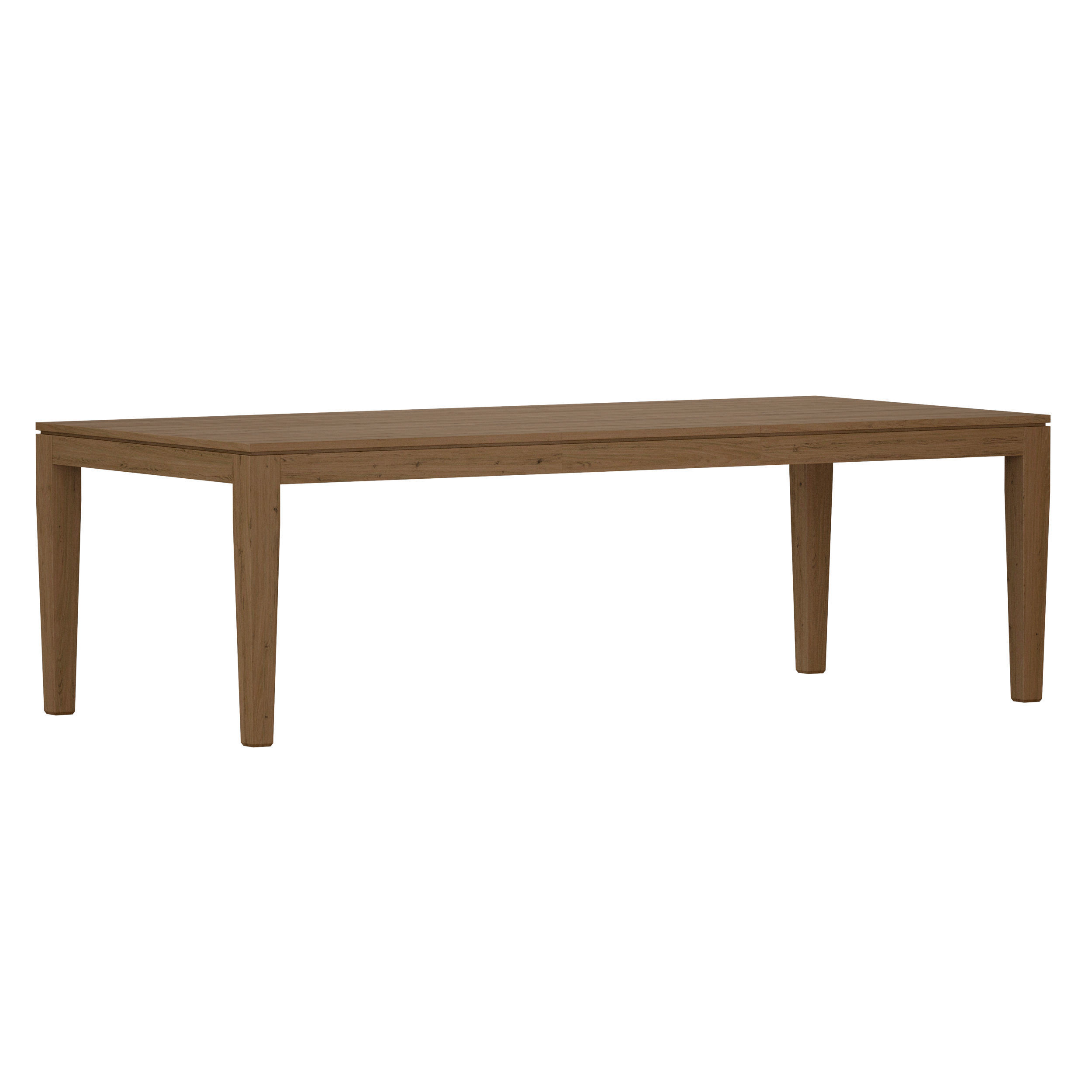 Morris Ash Grey Reclaimed Wood Extension Dining Table Open 3D model_1
