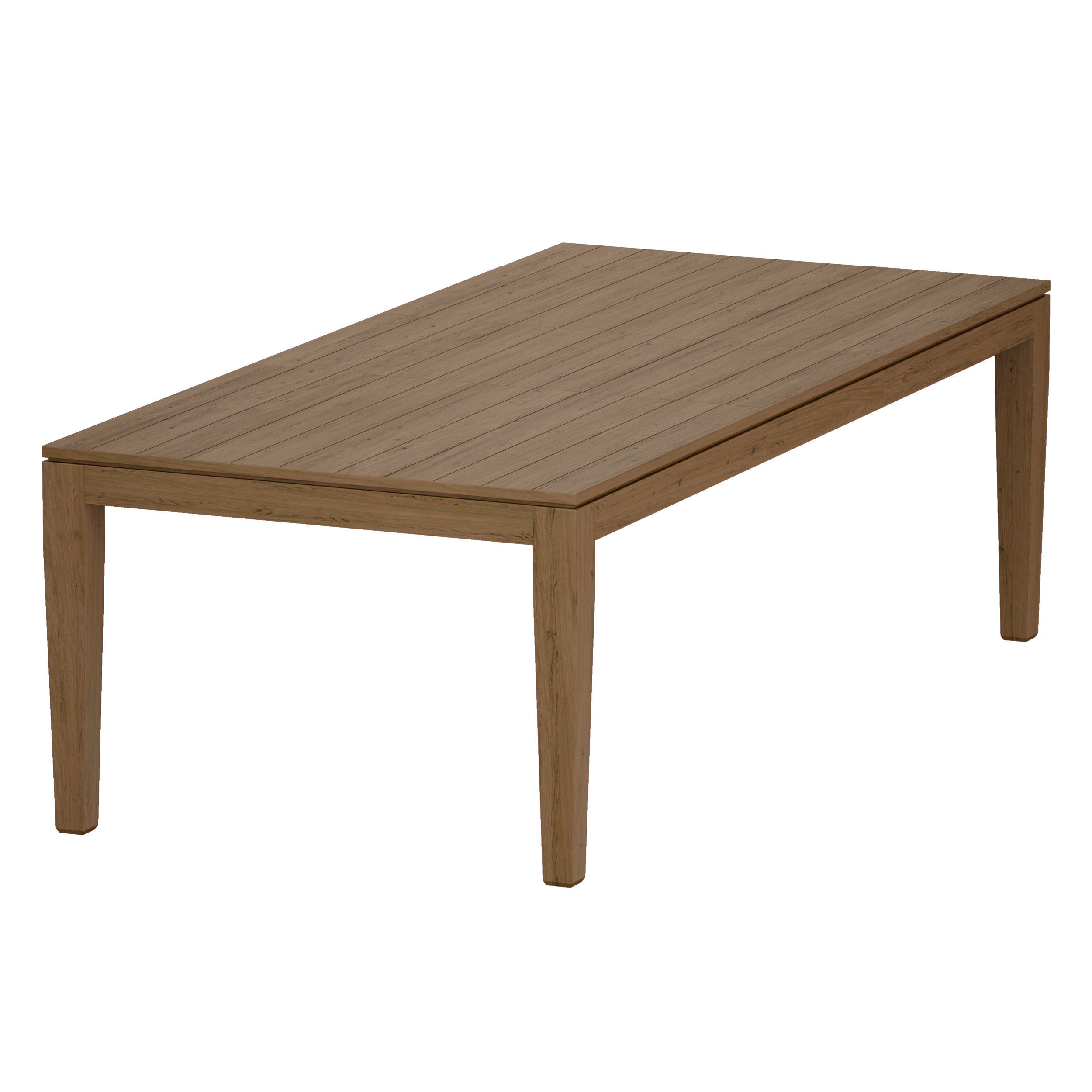 Morris Ash Grey Reclaimed Wood Extension Dining Table Open 3D model_4