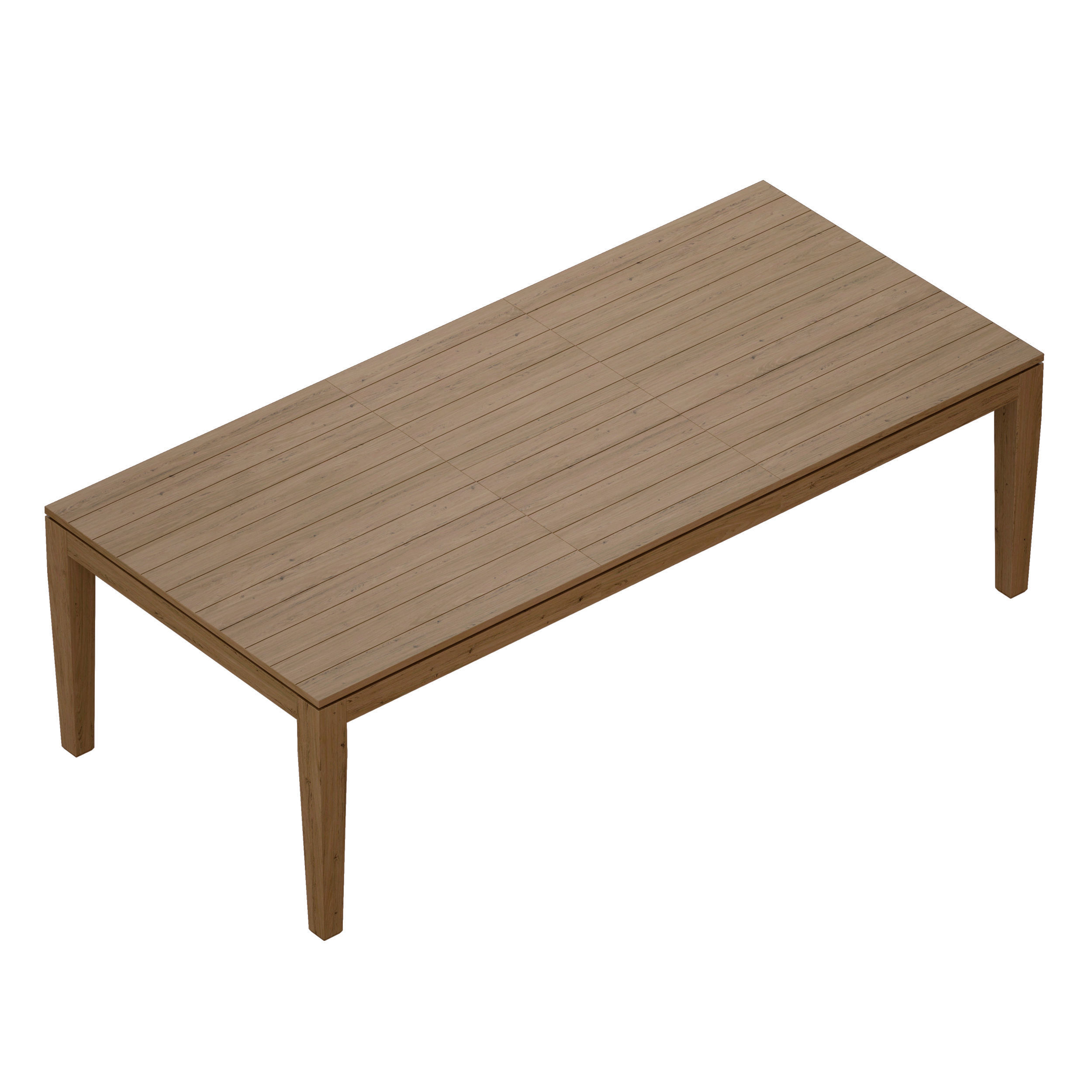 Morris Ash Grey Reclaimed Wood Extension Dining Table Open 3D model_3