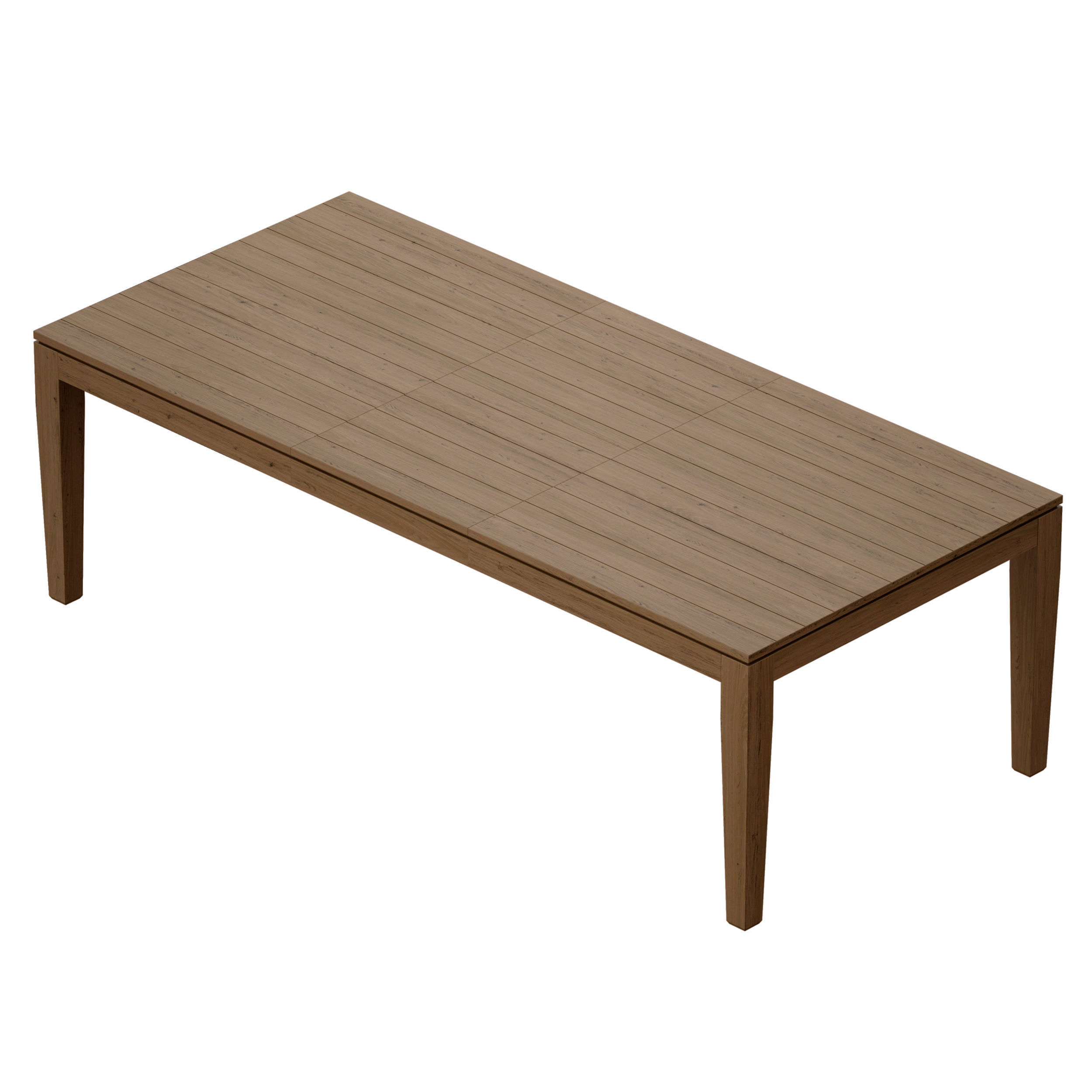 Morris Ash Grey Reclaimed Wood Extension Dining Table Open 3D model_8