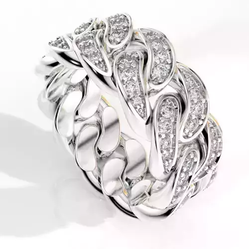 ring cuban chain 7 US size 3D print model