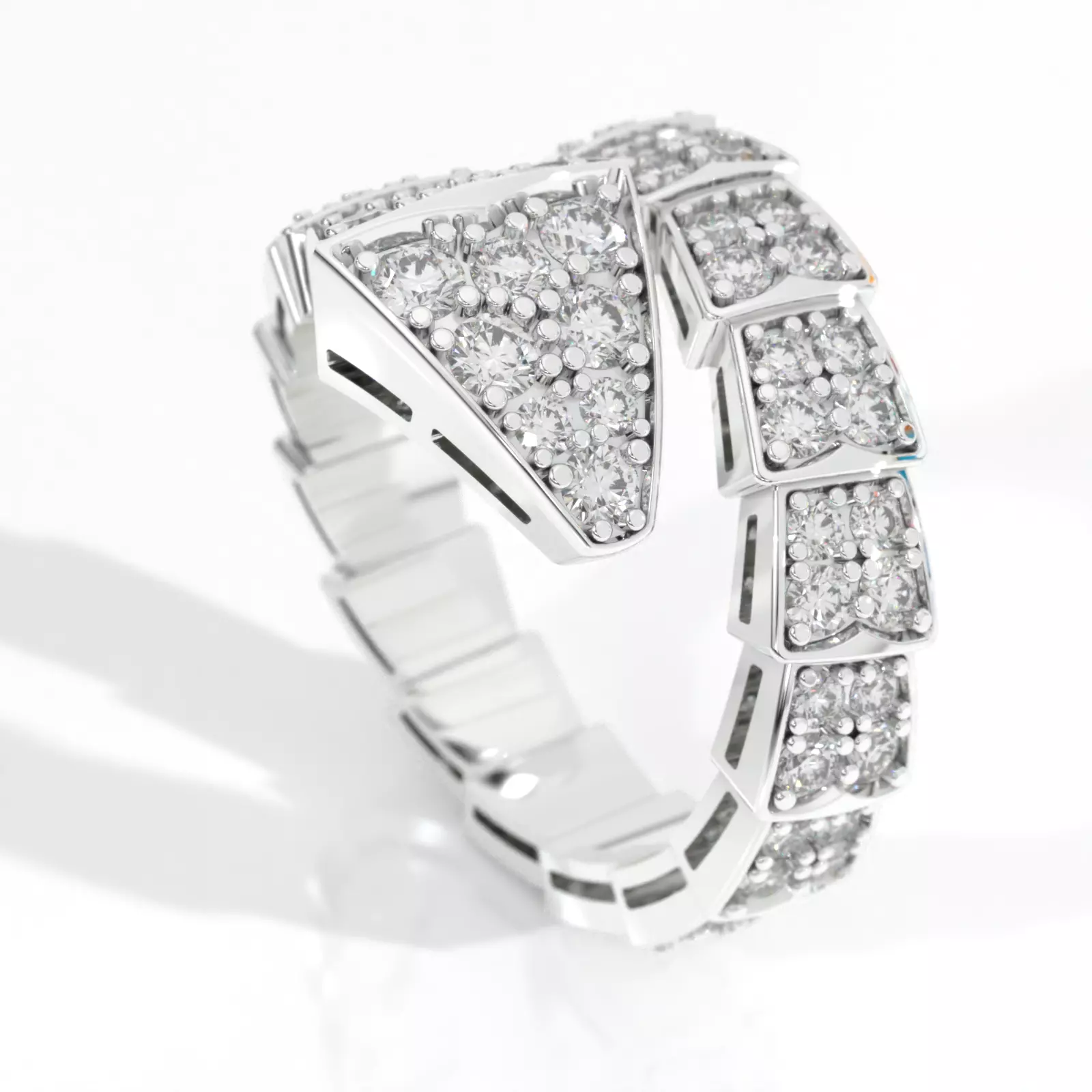 BVLGARI snake diamonds ring 3D print model_0