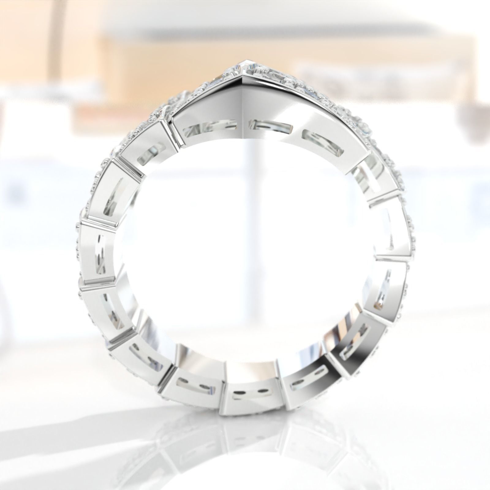 BVLGARI snake diamonds ring 3D print model_6