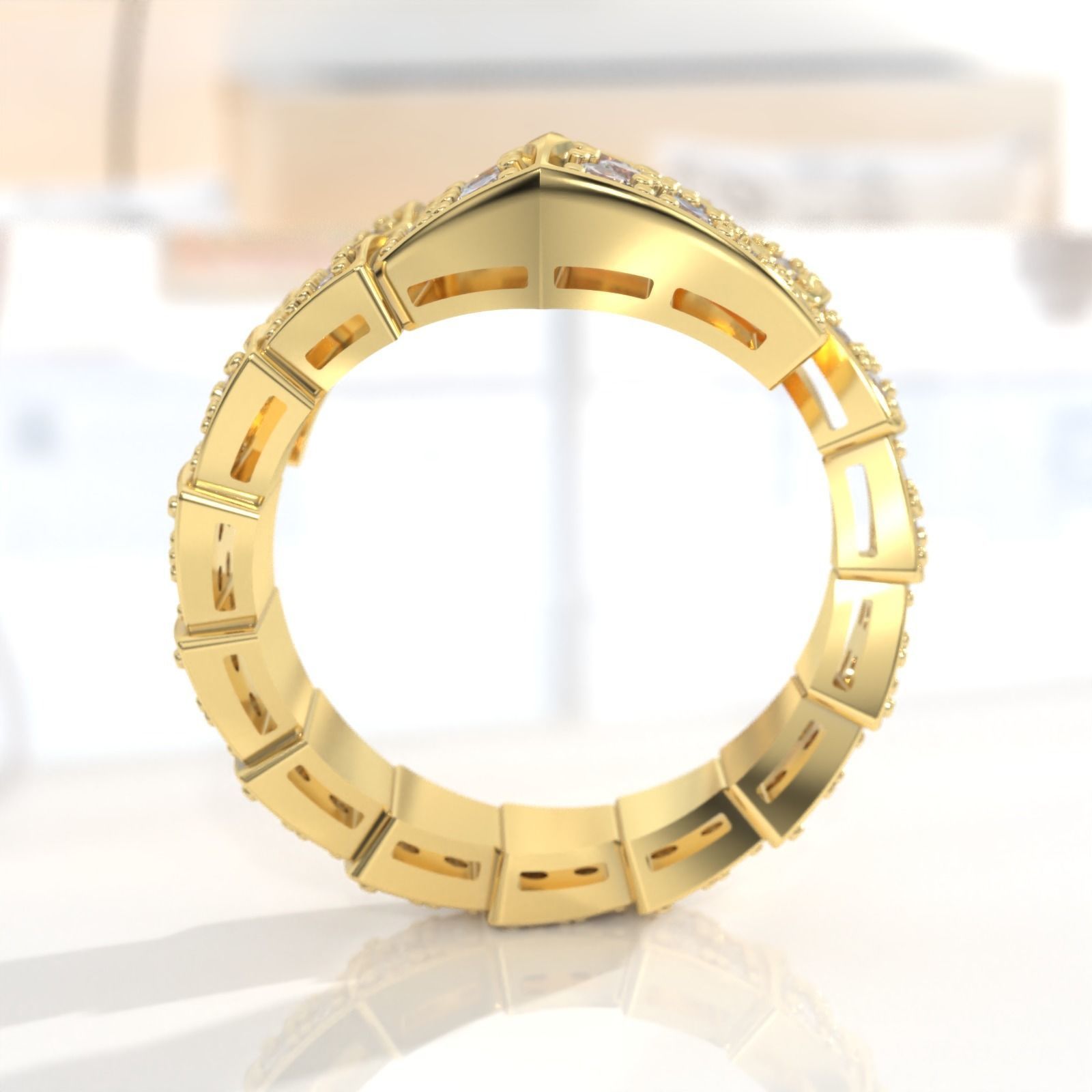 BVLGARI snake diamonds ring 3D print model_8