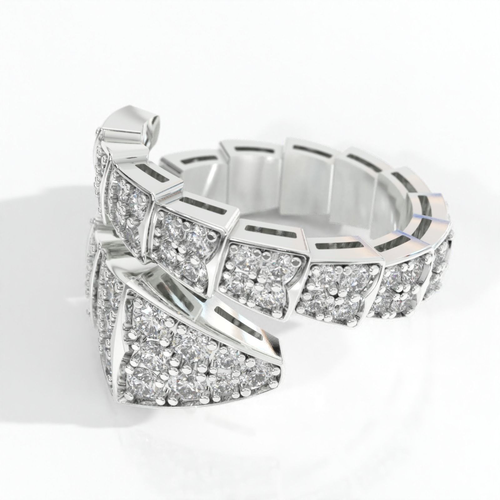 BVLGARI snake diamonds ring 3D print model_12