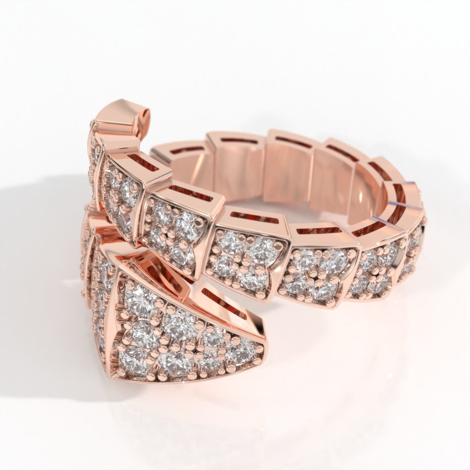 BVLGARI snake diamonds ring 3D print model_13