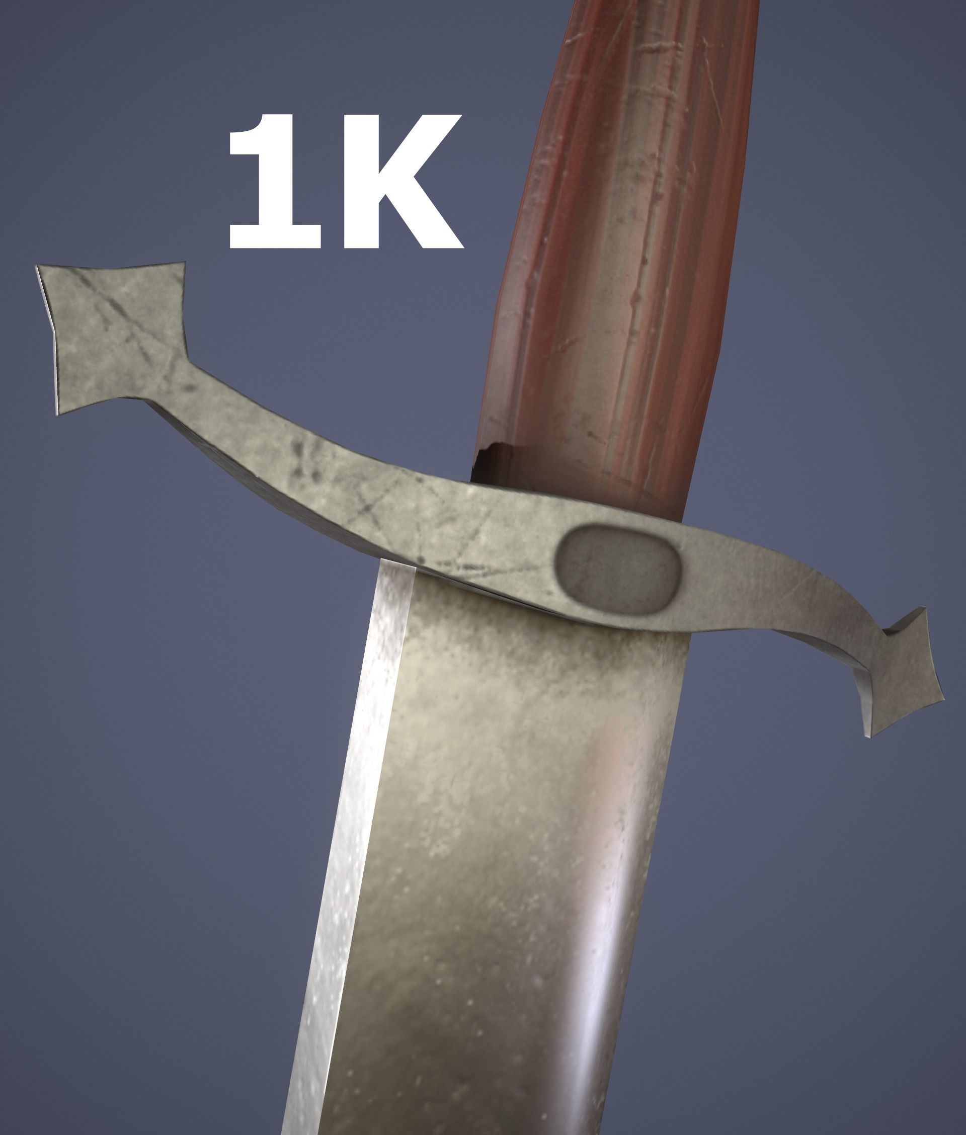 Falchion sword Low-poly 3D model_7