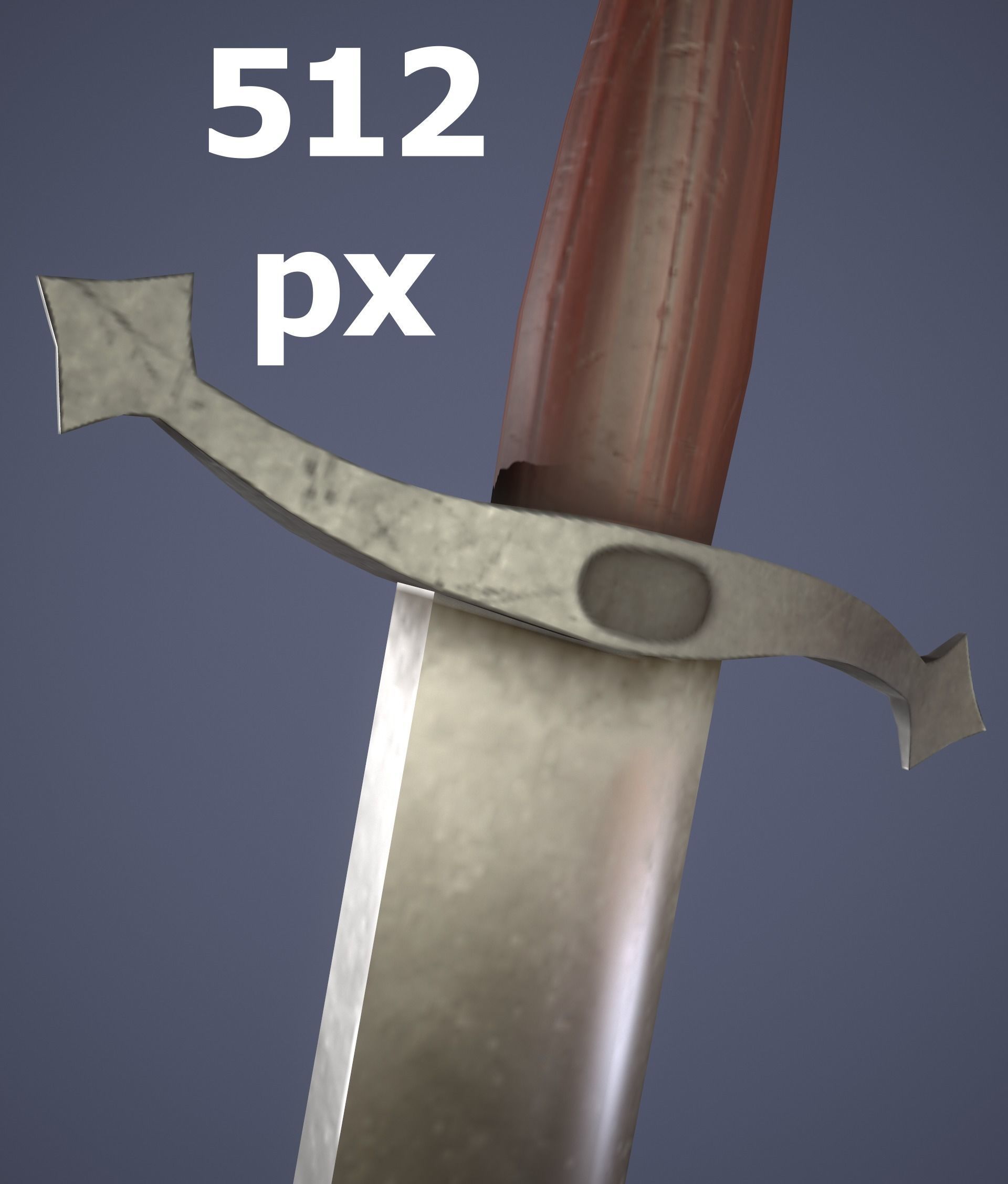 Falchion sword Low-poly 3D model_8