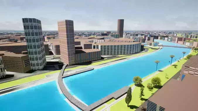 Bilbao City 2021 Low-poly 3D model