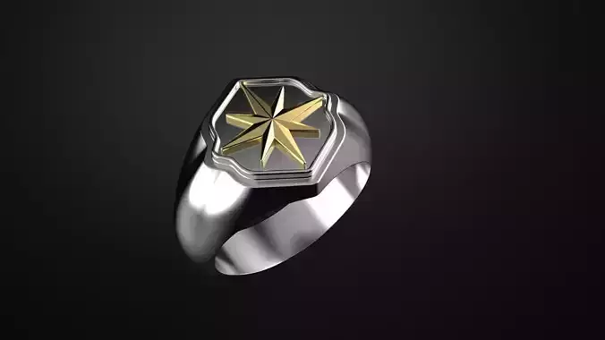 Ring with the star of the winds