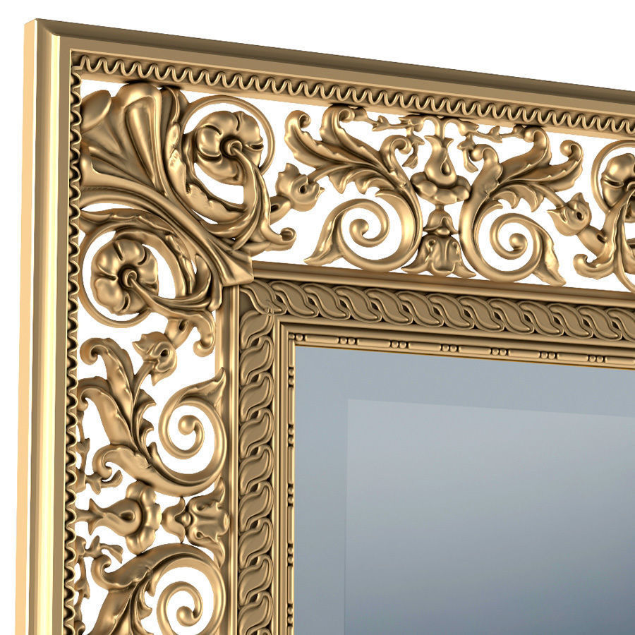 Classic mirror with facet 3D model_1