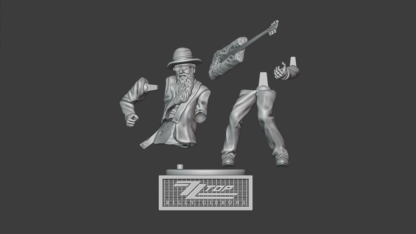 billy gibbons zz top - 3Dprinting 3D print model_2