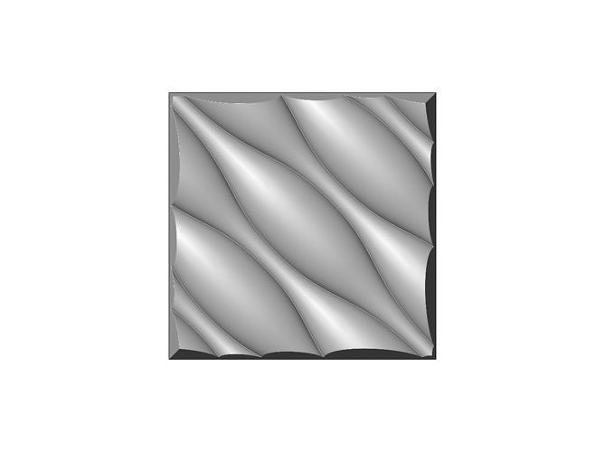 Undulated wave 3d decor wall relief N03 3D print model