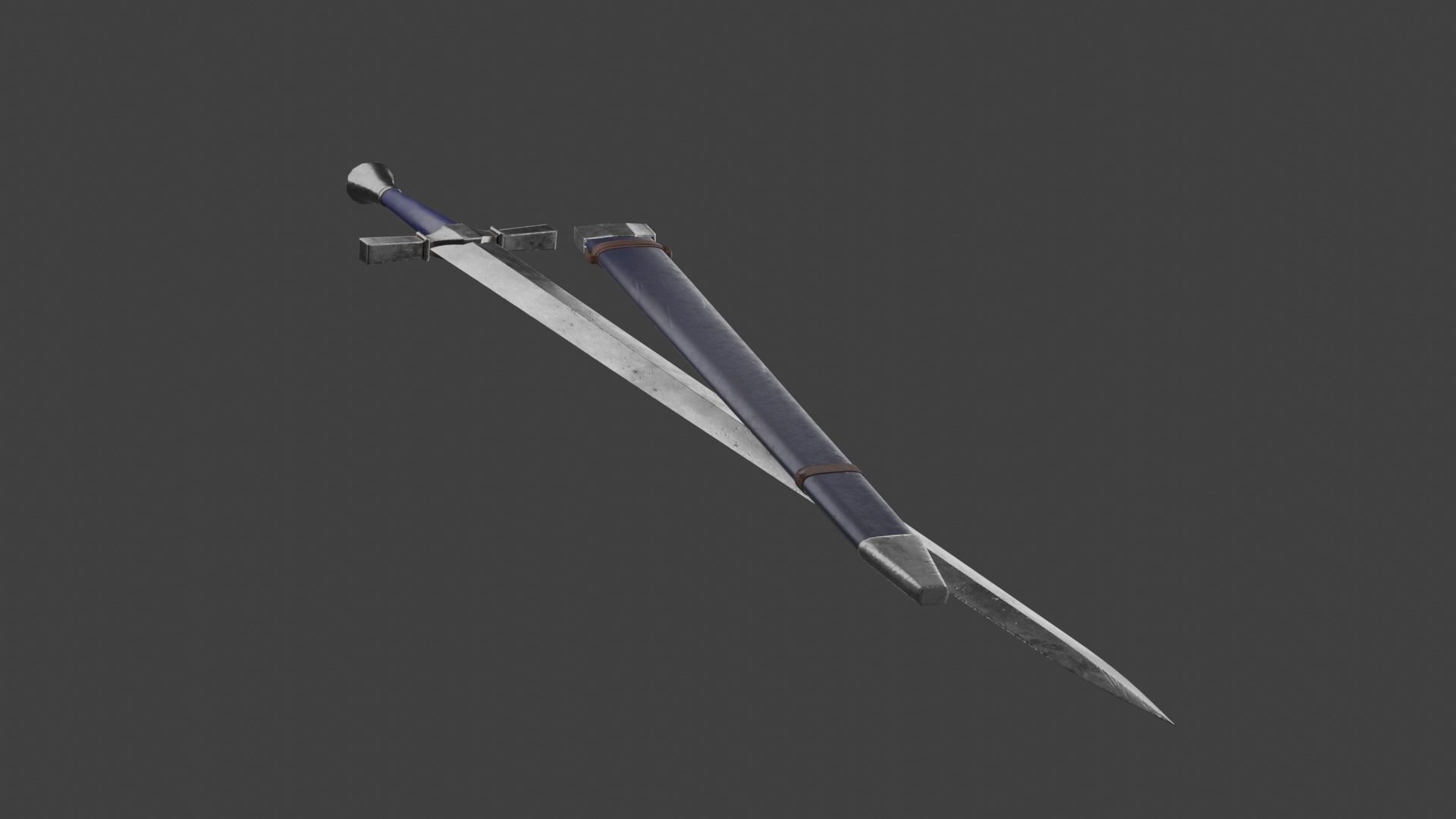 Medieval Short Sword Low-poly 3D model_7