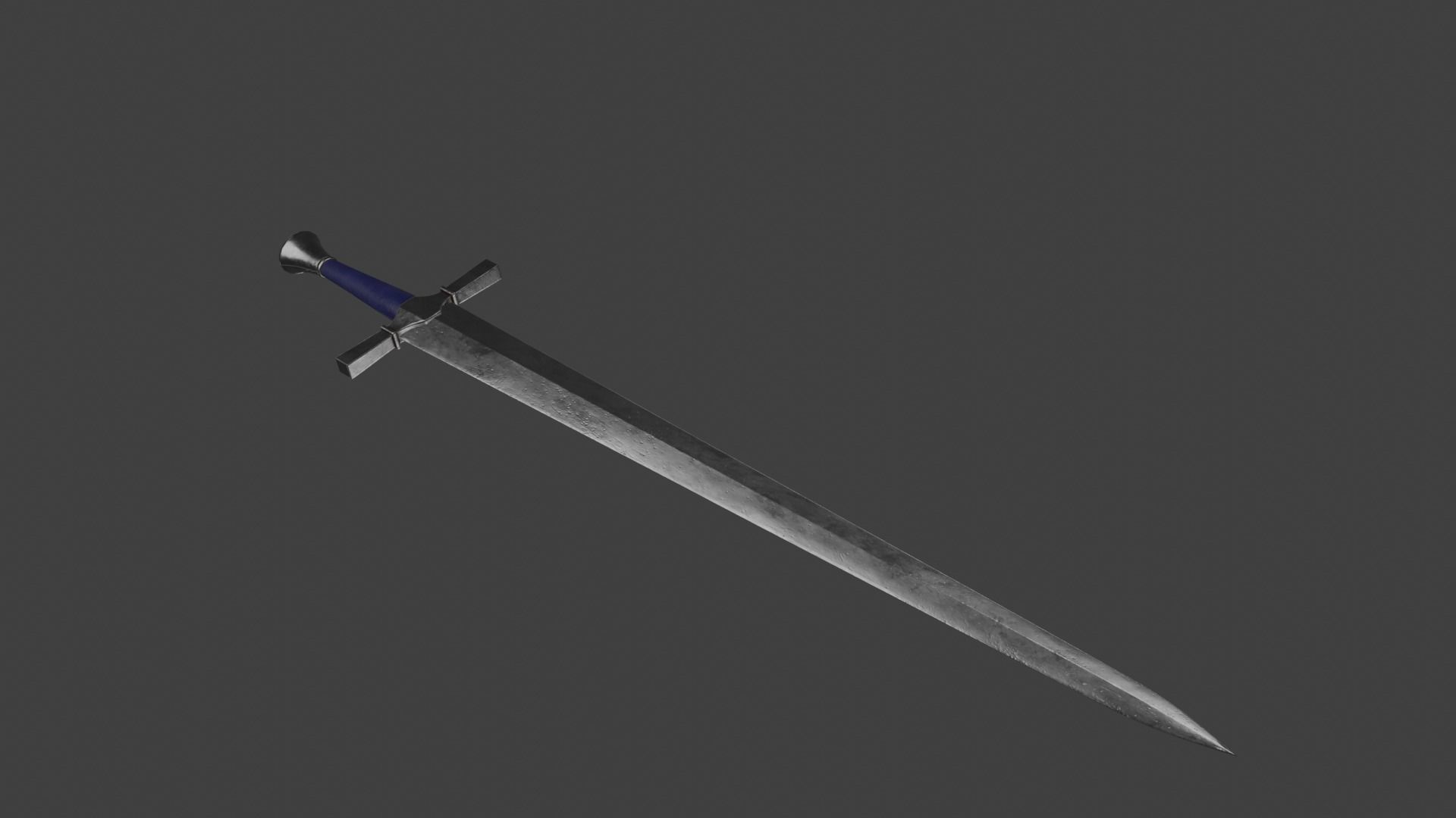 Medieval Short Sword Low-poly 3D model_8