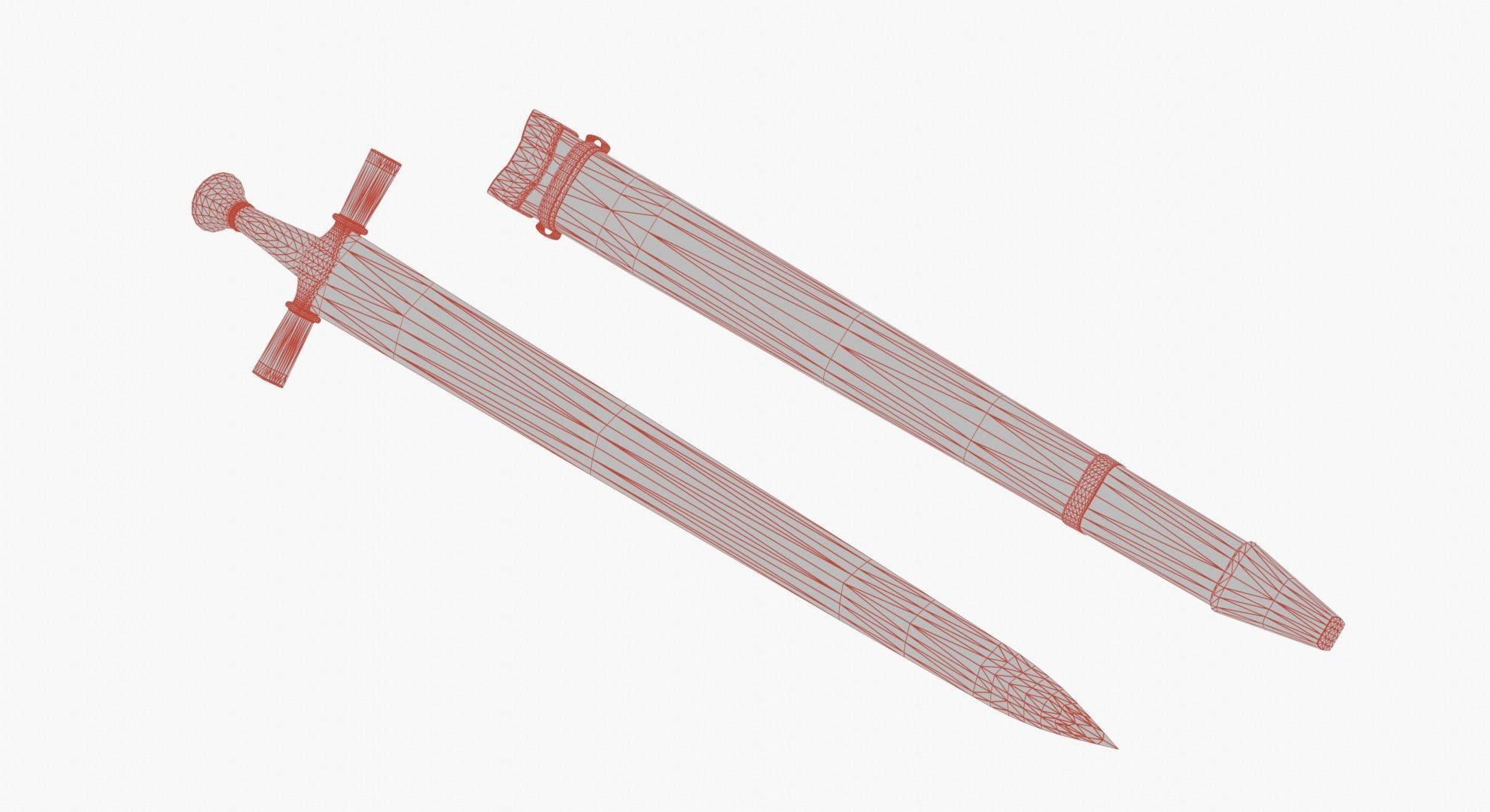 Medieval Short Sword Low-poly 3D model_12