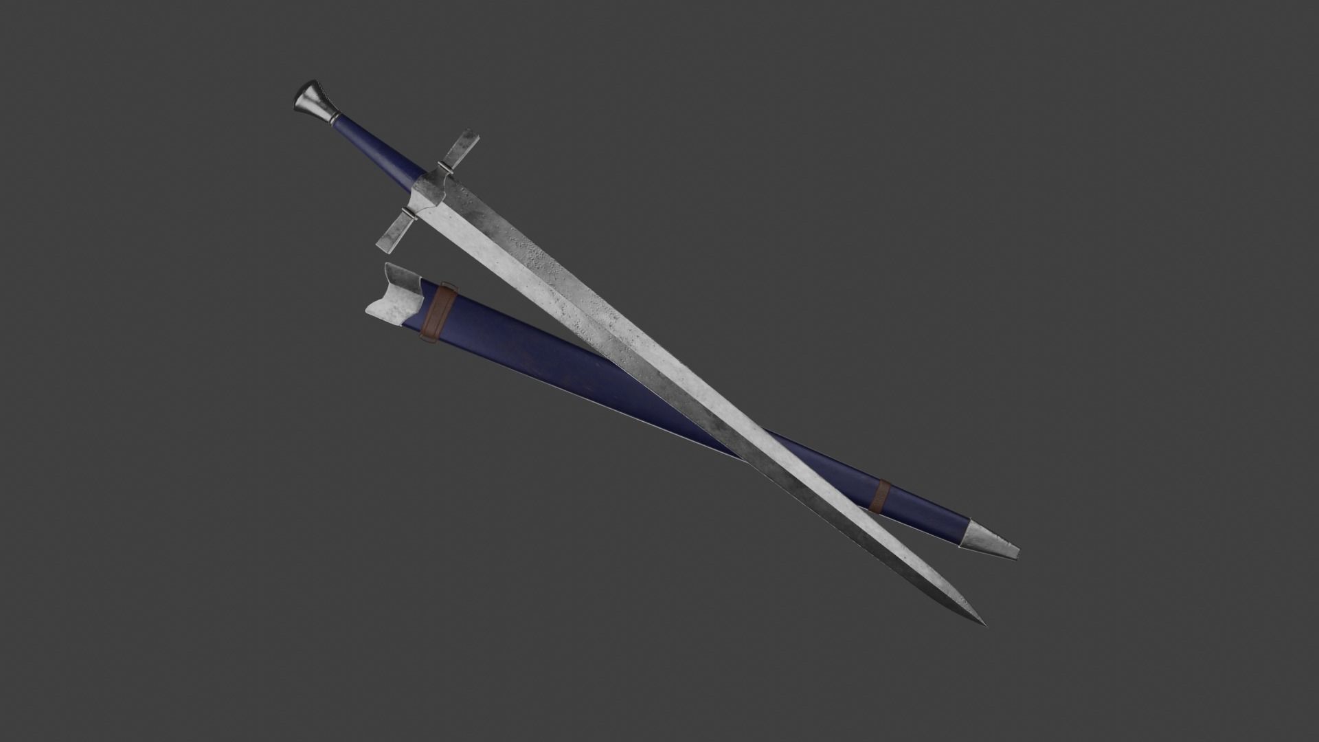 Medieval Short Sword Low-poly 3D model_6