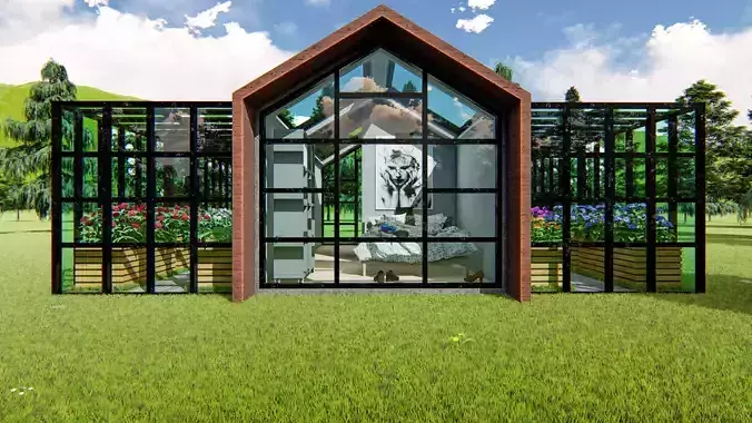 Tiny House and Green House Floor Plan 