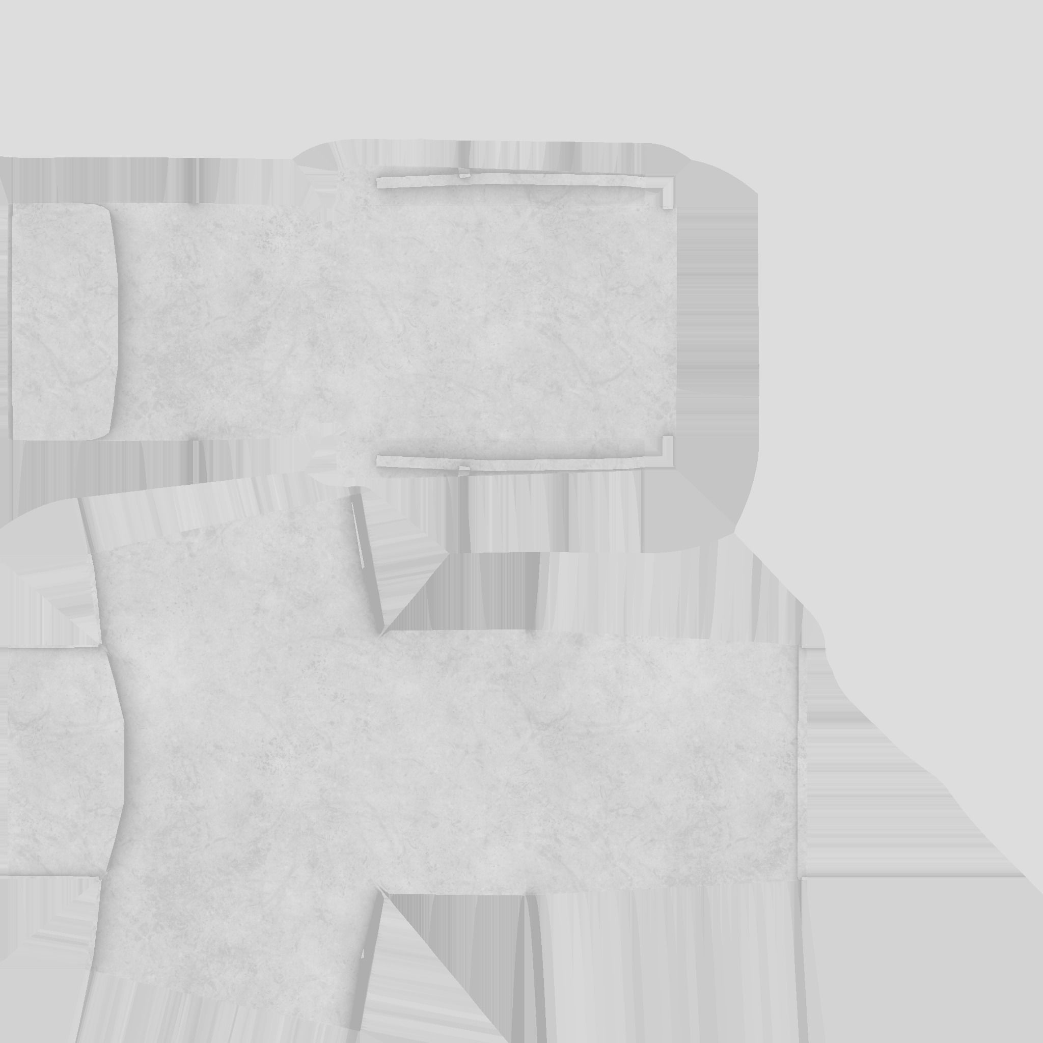 White Aluminum Armchair - Furniture Interior Design Low-poly 3D model_14