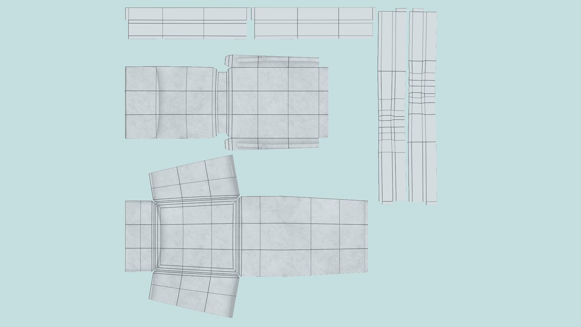 White Aluminum Armchair - Furniture Interior Design Low-poly 3D model_6