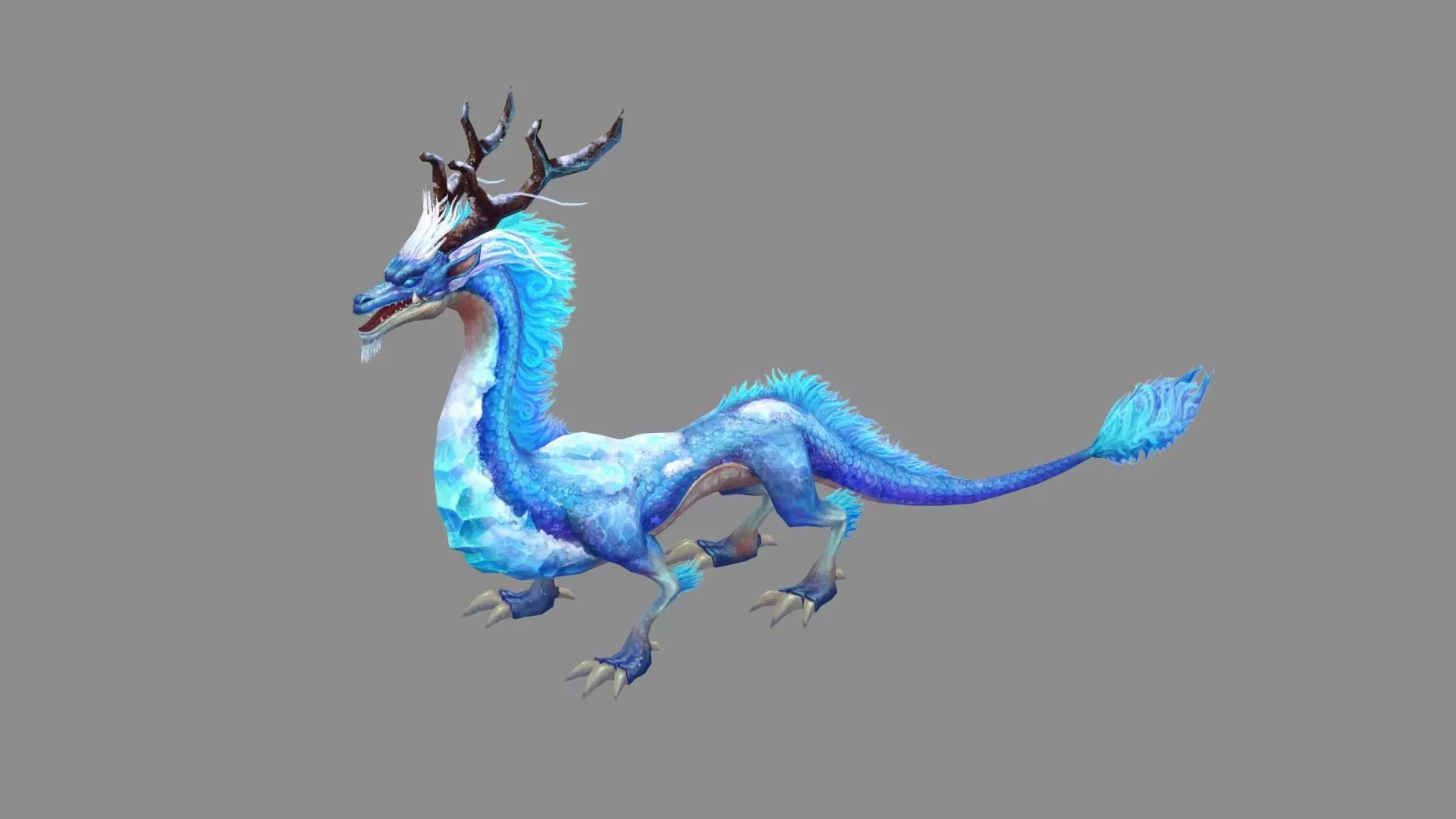 Ice Dragon - Chinese Dragon Low-poly 3D model
