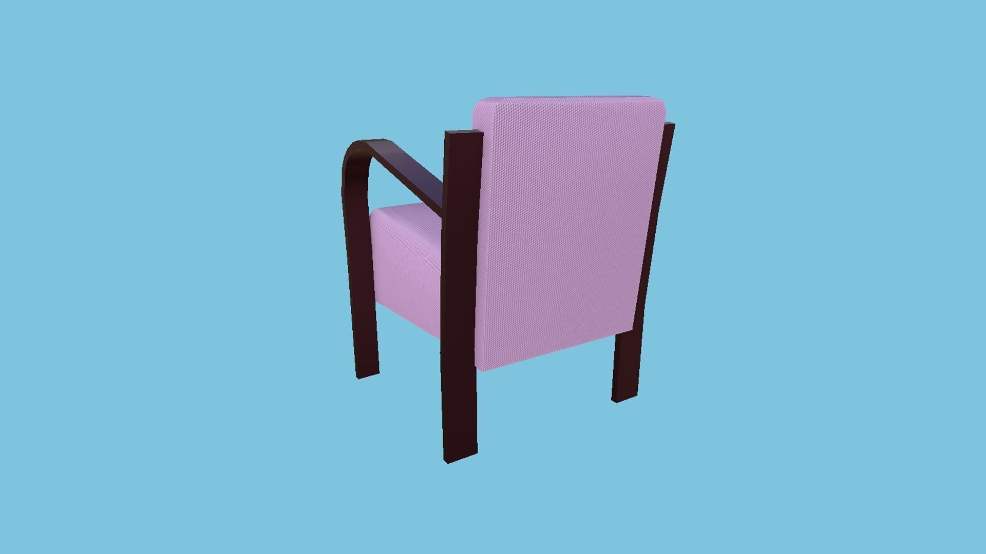 Pink Fabric Armchair - Furniture Interior Design Low-poly 3D model_3