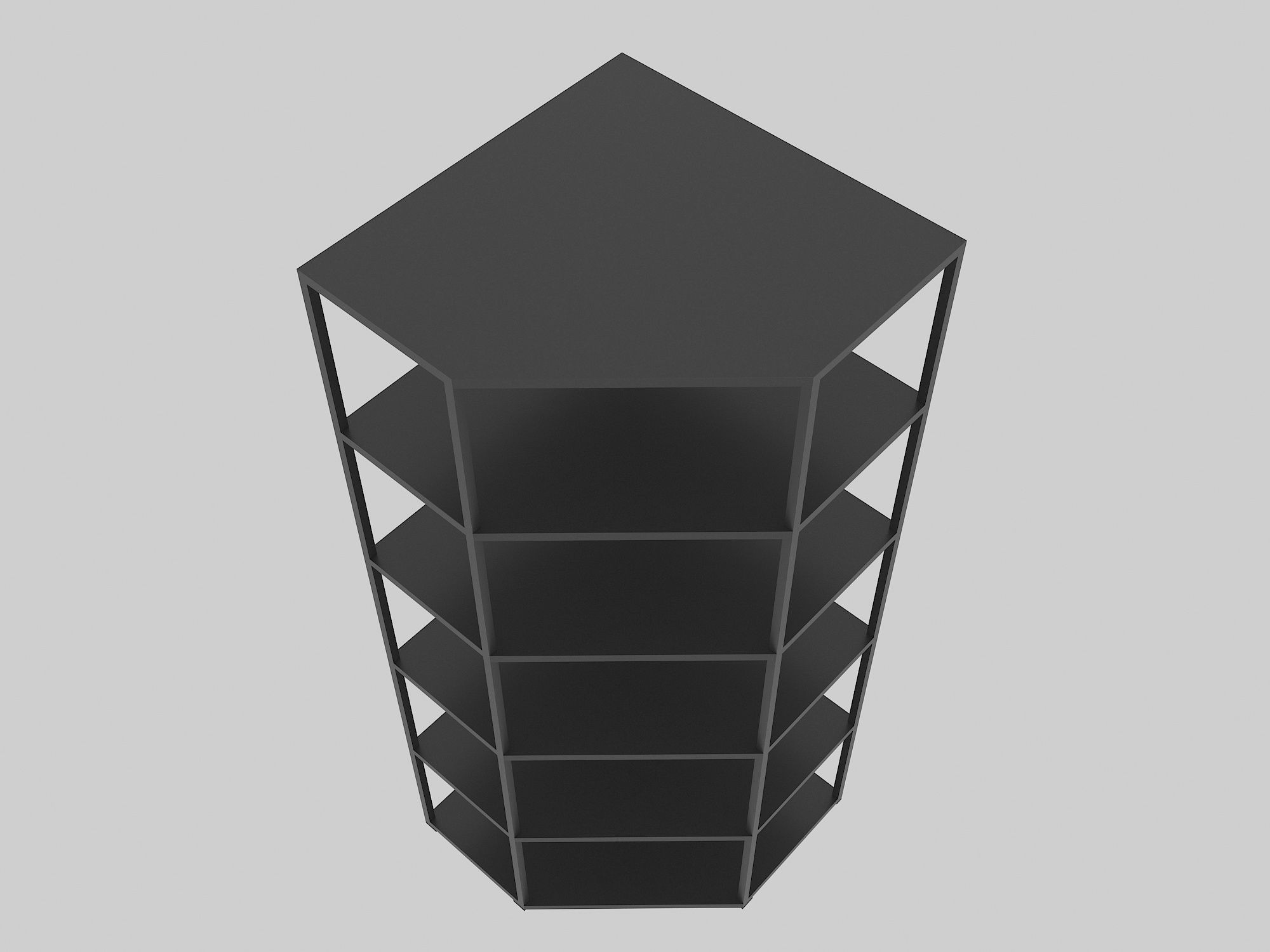 Office Corner Bookcase Low-poly 3D model_2