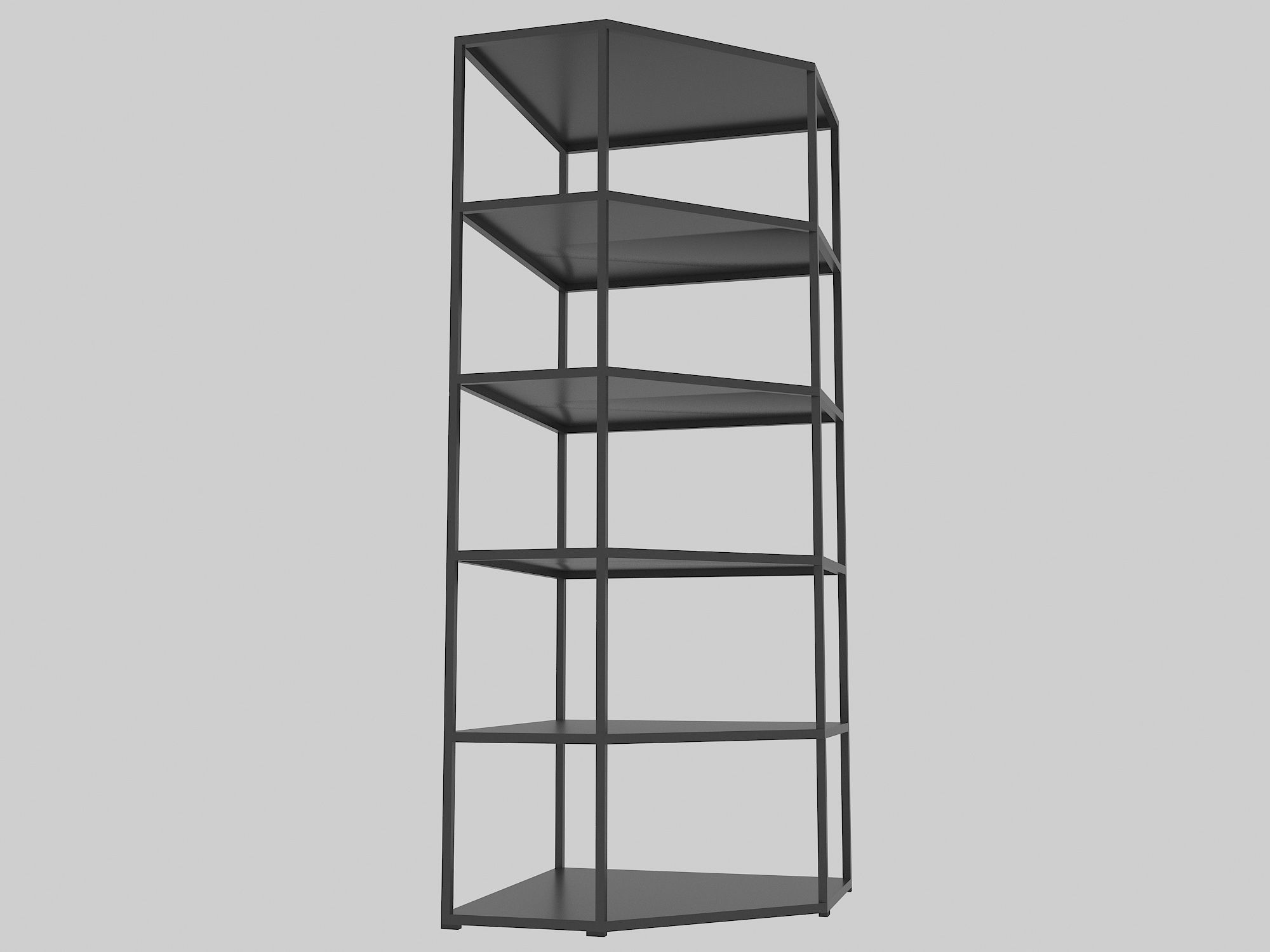 Office Corner Bookcase Low-poly 3D model_3