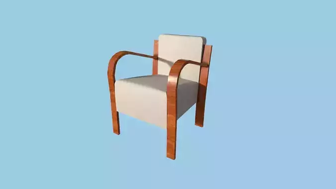 White and Wood Armchair - Furniture Interior Design Low-poly 3D model White and Wood Armchair - Furniture Interior Design Low-poly 3D model