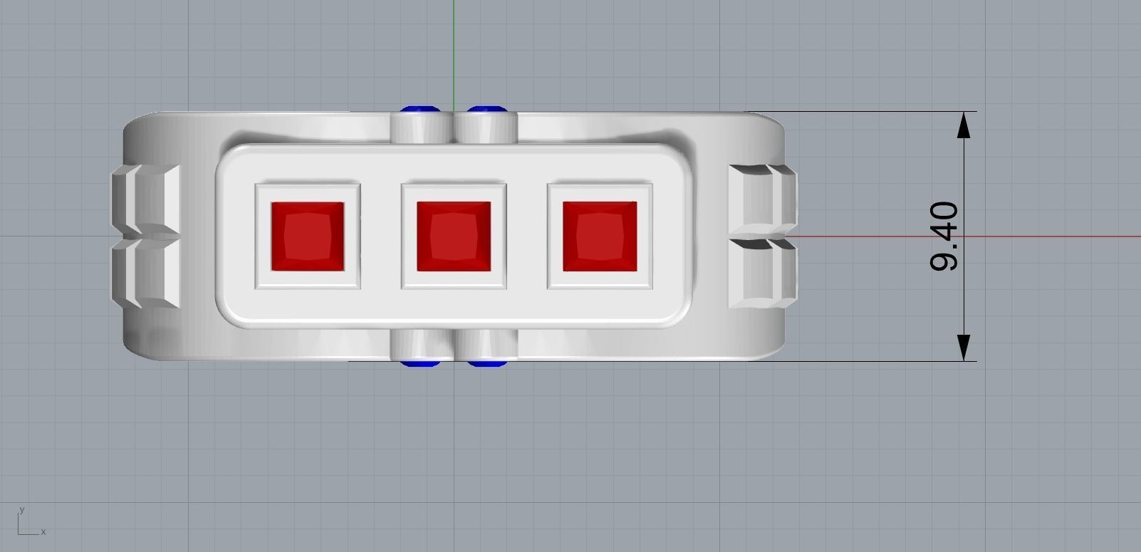 Ring with three black stones 3D print model_2
