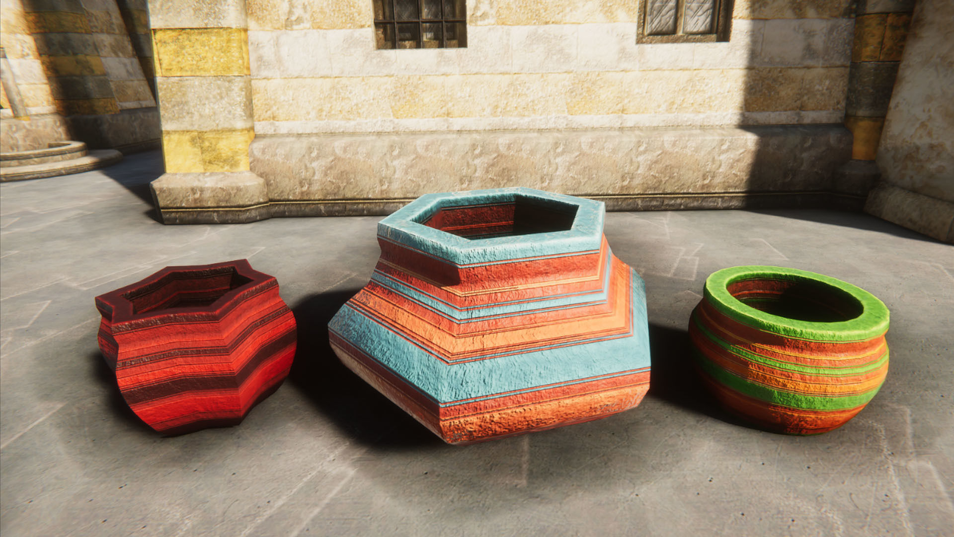 Pots Collection Unreal Engine Low-poly 3D model_6