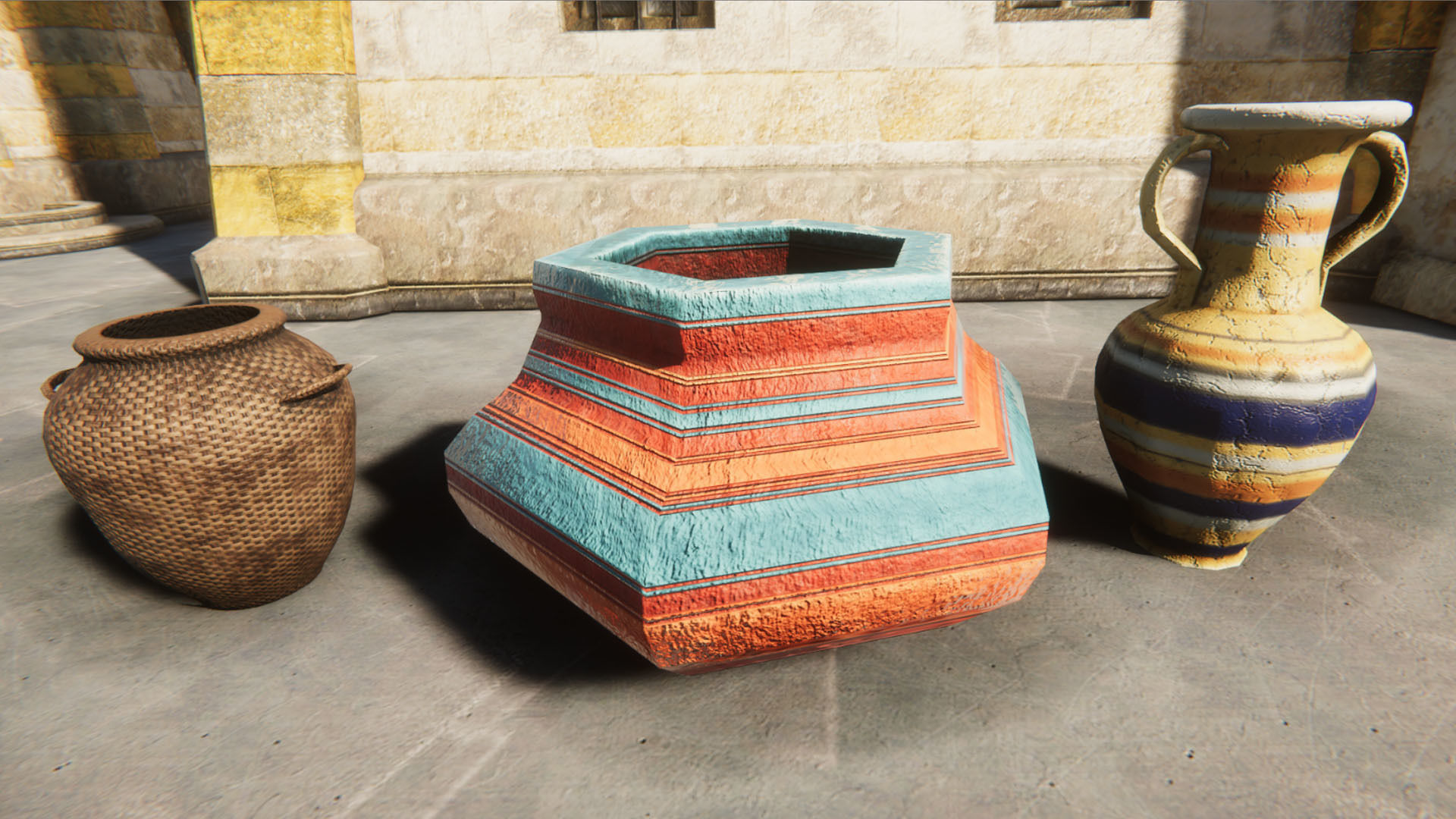 Pots Collection Unreal Engine Low-poly 3D model_8