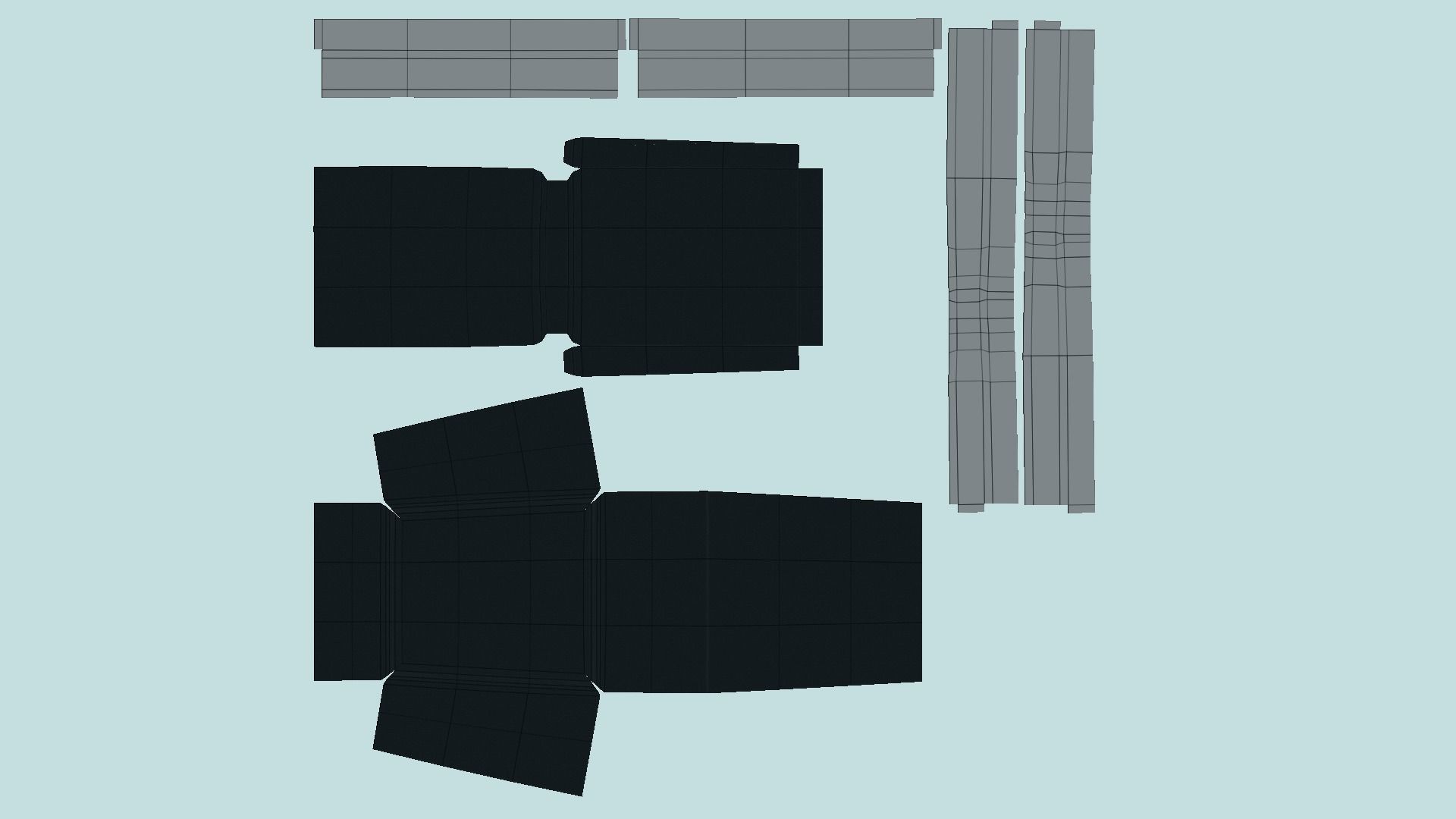 Black Simple Armchair - Furniture Interior Design Low-poly 3D model_5