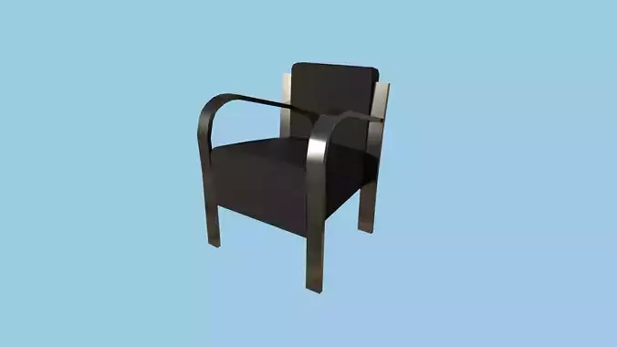 Black Simple Armchair - Furniture Interior Design Low-poly 3D model