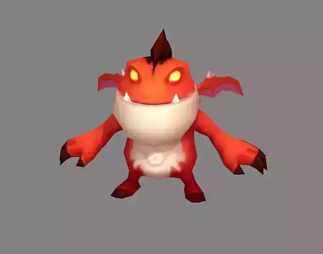 Cartoon Fire Dragon Monster - Baby Dragon Demon