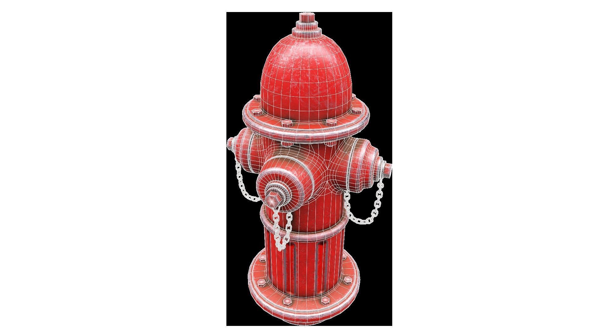 Hydrant fire Low-poly 3D model_7