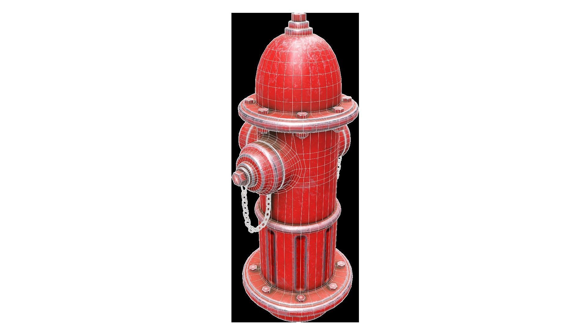Hydrant fire Low-poly 3D model_8