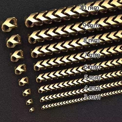 8 SIZE FRANCO LINK CHAIN COLLECTION 