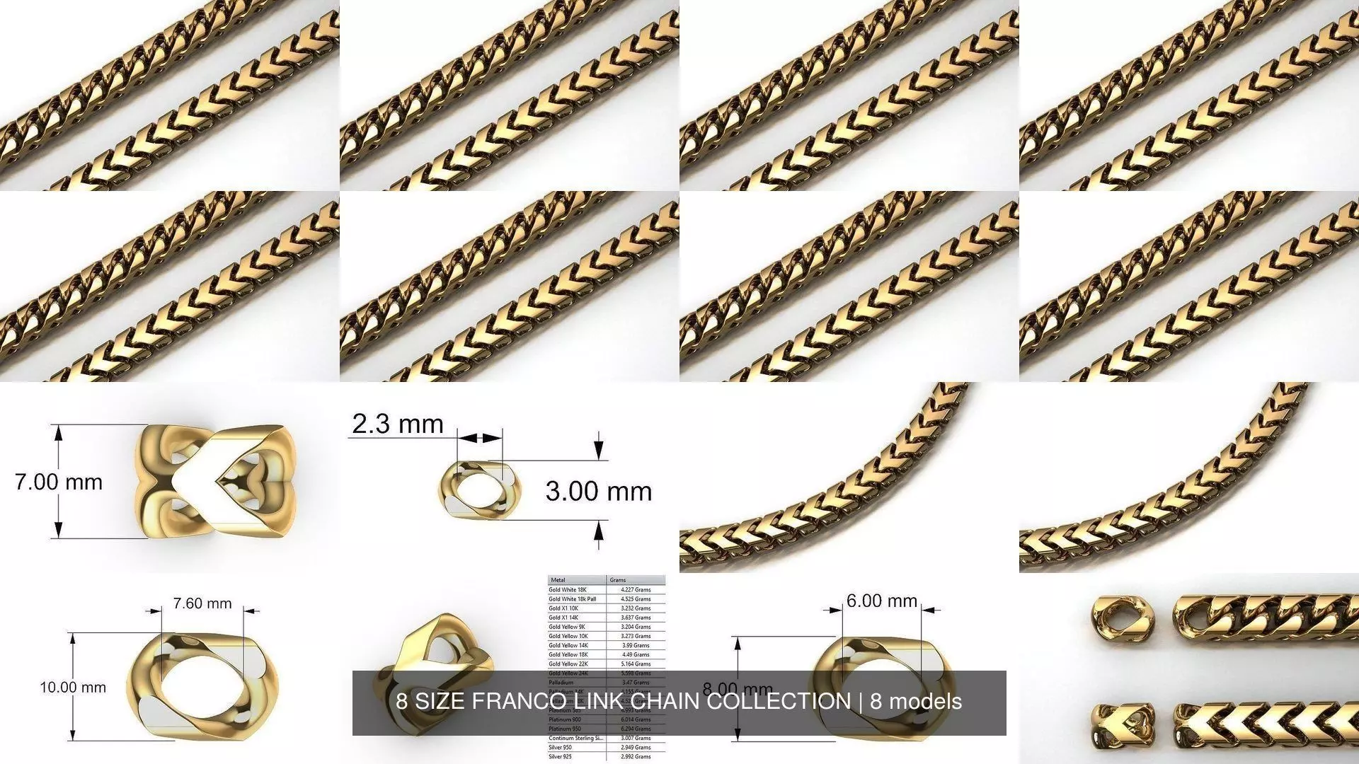 8 SIZE FRANCO LINK CHAIN COLLECTION _1