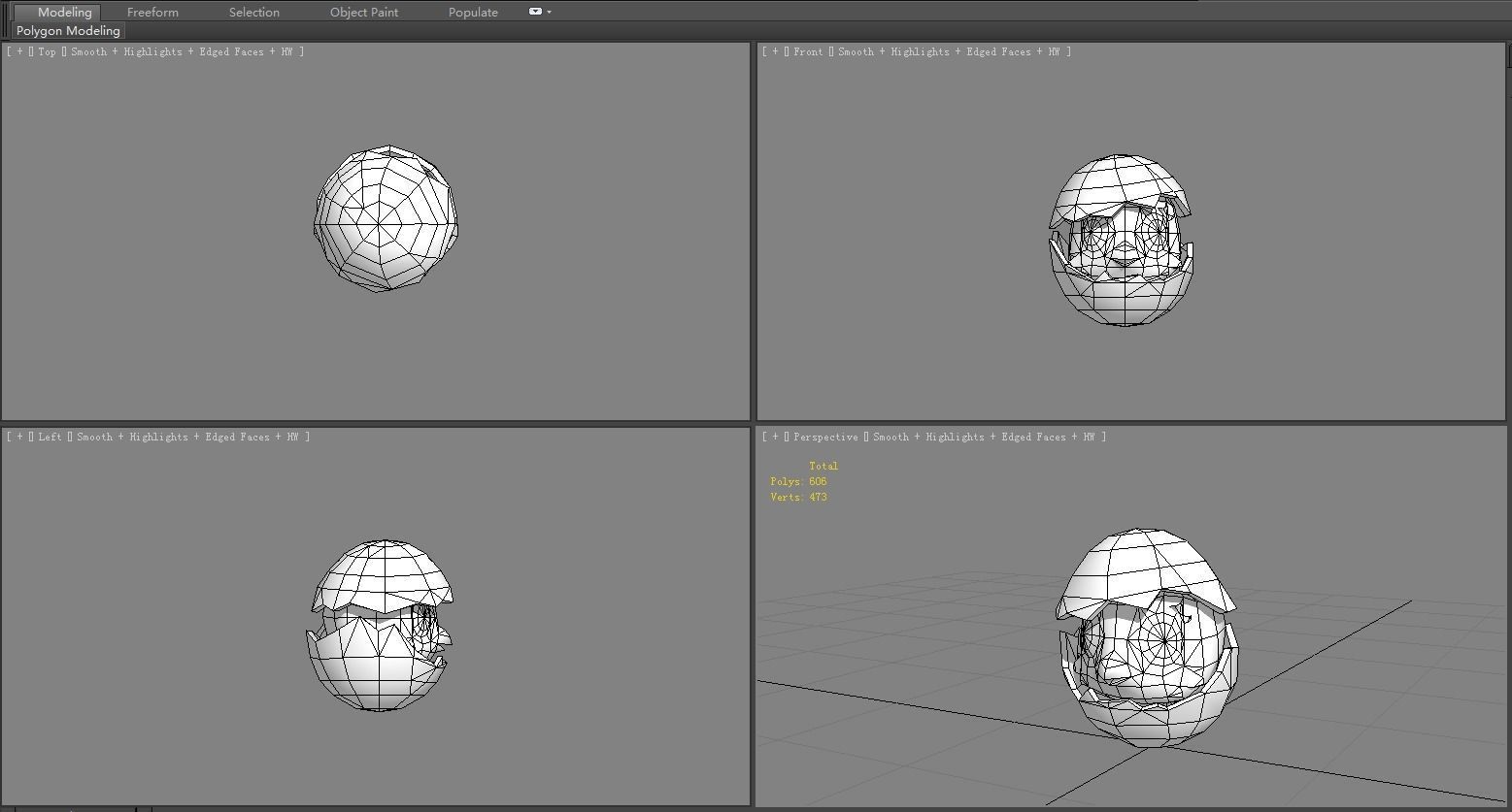 Cartoon new born bird - chicken Low-poly 3D model_7