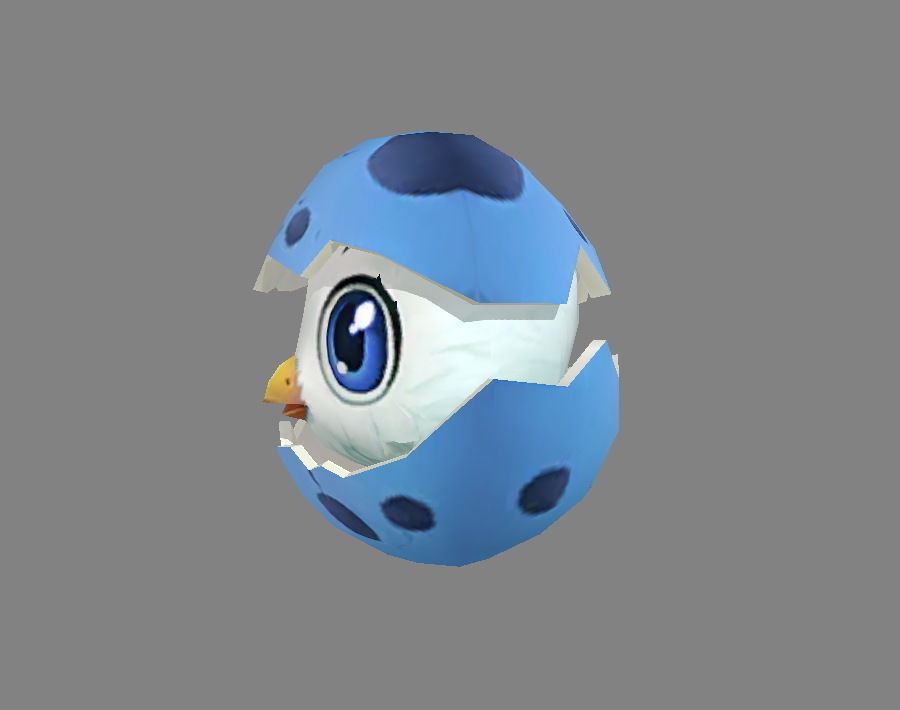 Cartoon new born bird - chicken Low-poly 3D model_2