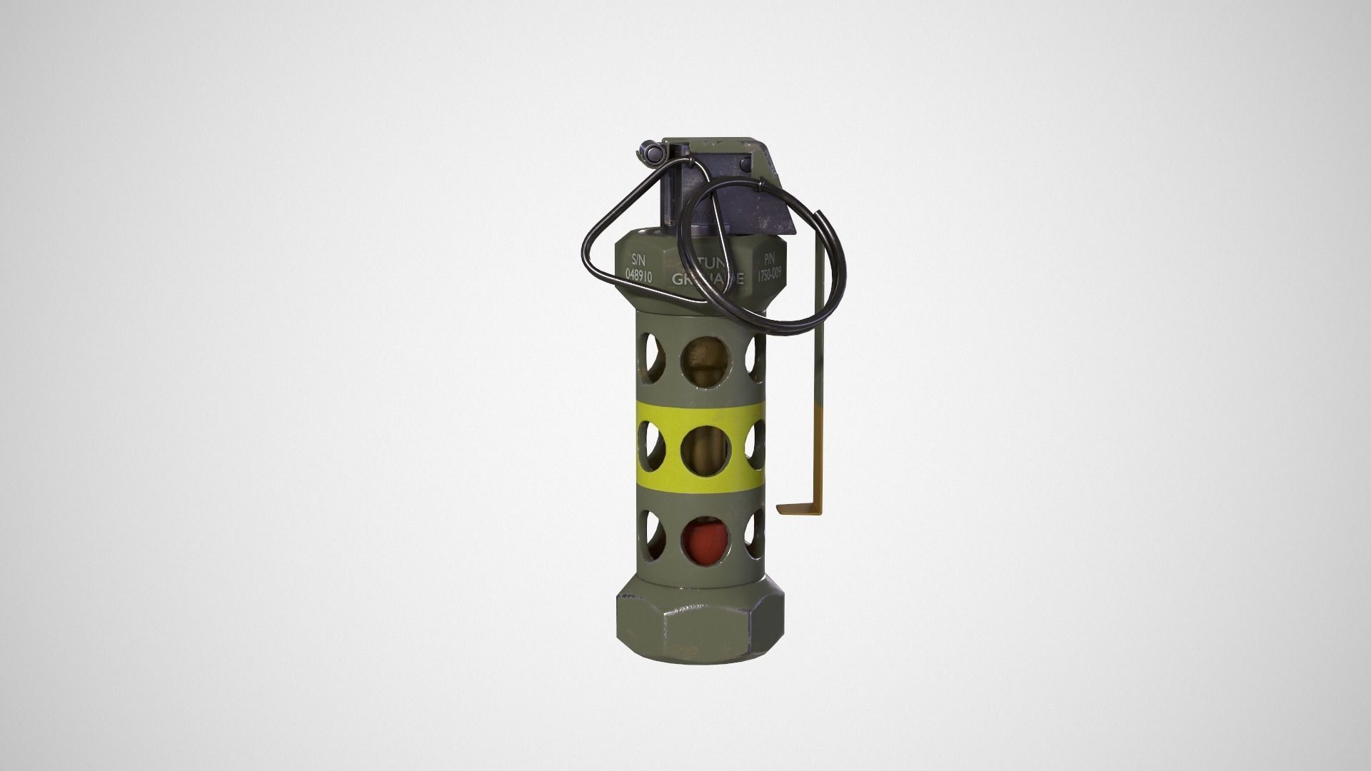 Stun Grenade green Low-poly 3D model_5
