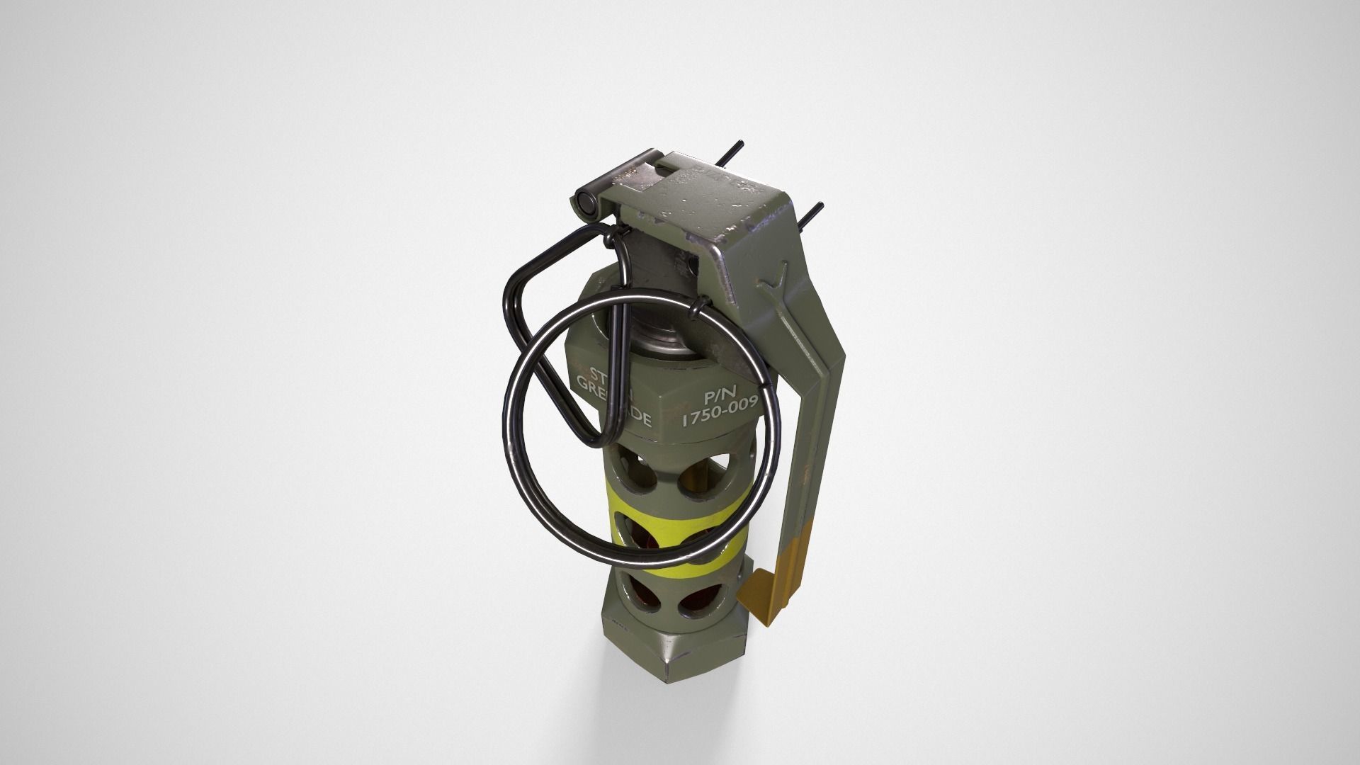 Stun Grenade green Low-poly 3D model_3