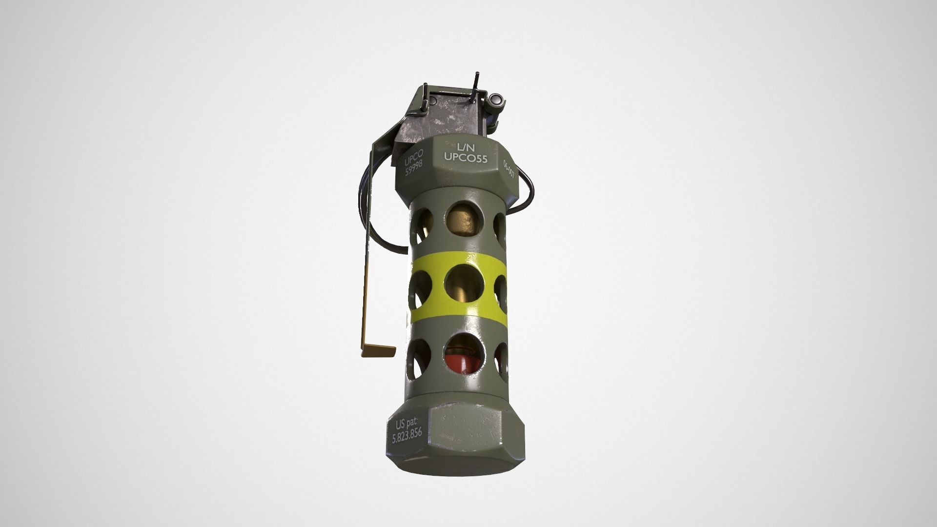 Stun Grenade green Low-poly 3D model_4