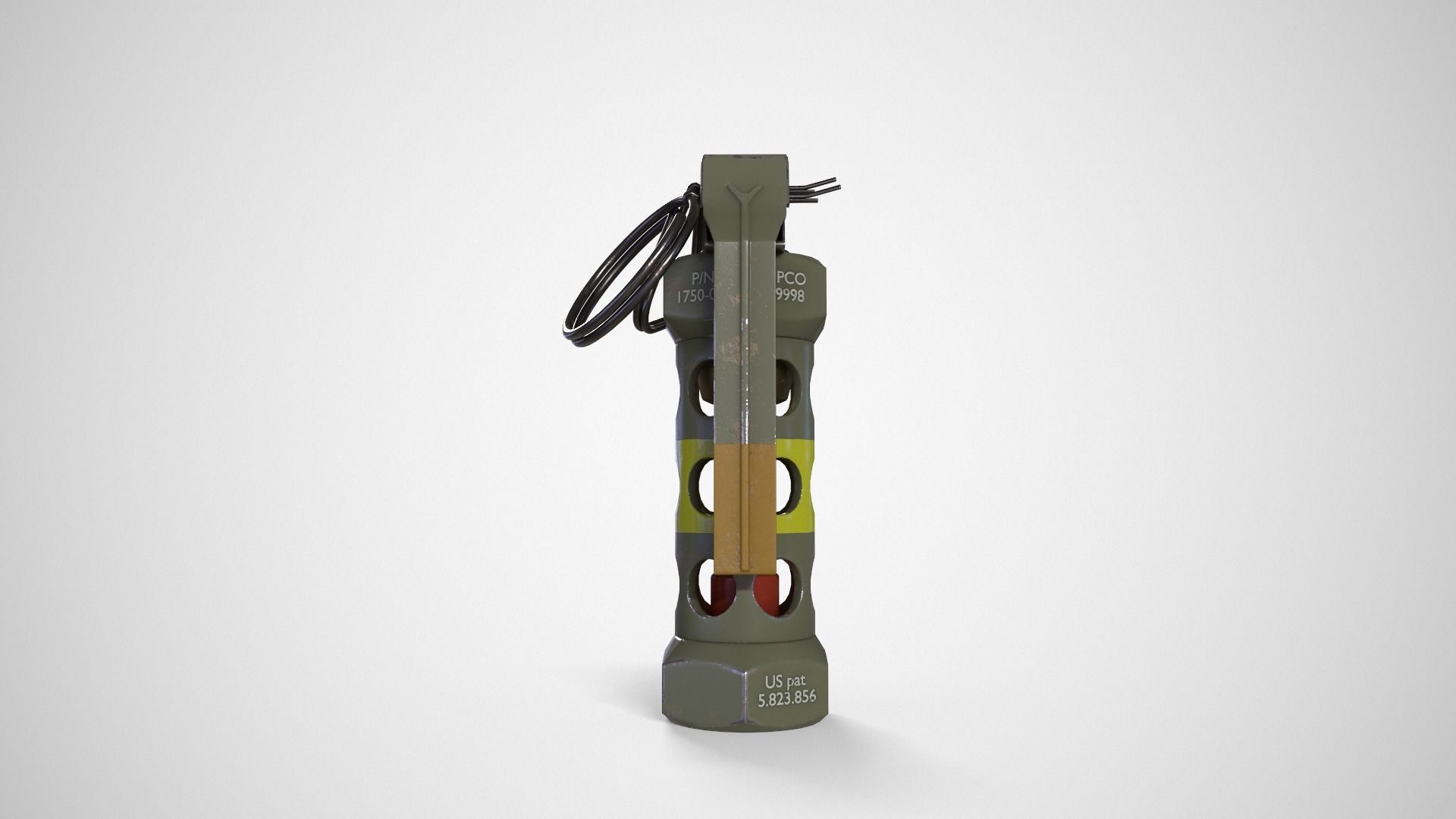 Stun Grenade green Low-poly 3D model_2