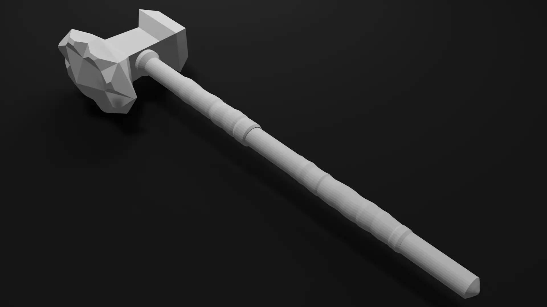 Minimalistic fantasy hammer 5 Free low-poly 3D model