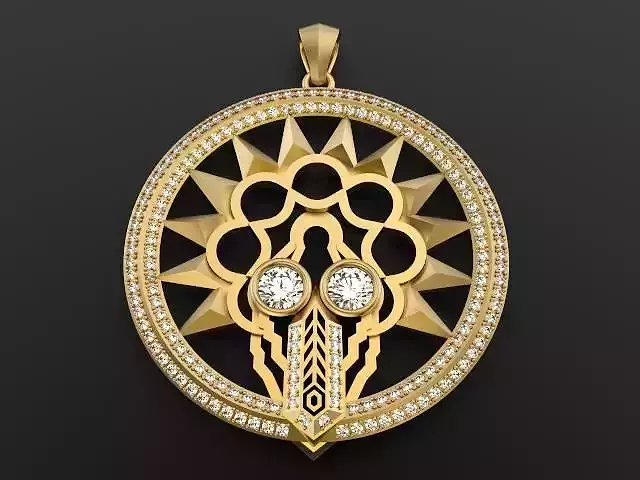 artdecco mask pendant