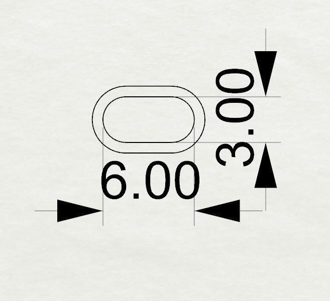 LOCK FOR LACES AND  RUBBER CORD ROUNDED RECTANGLE CUTS 6mm X 3mm 3D print model_6